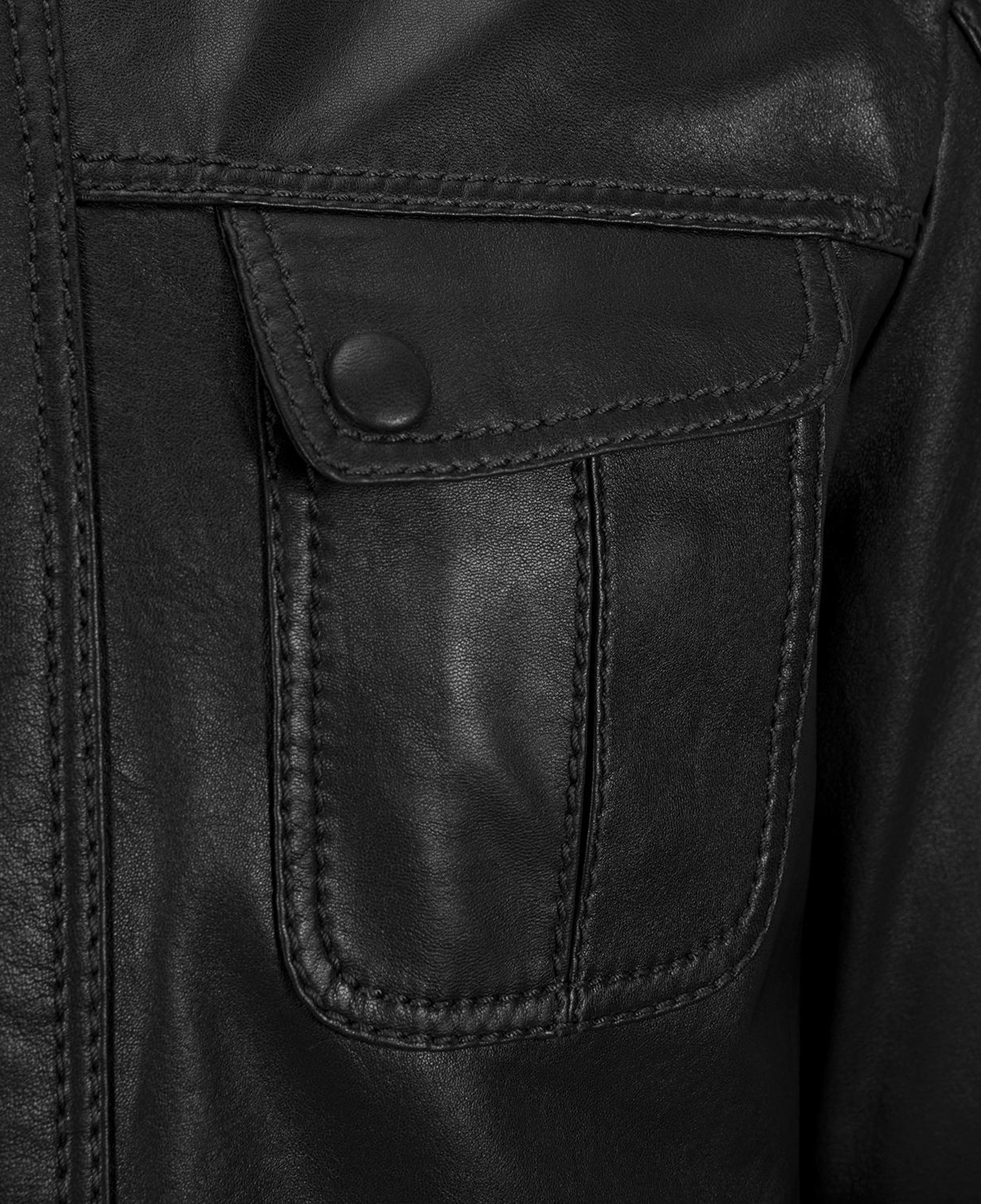 Erkek Siyah Hakim Yakalı Deri Ceket