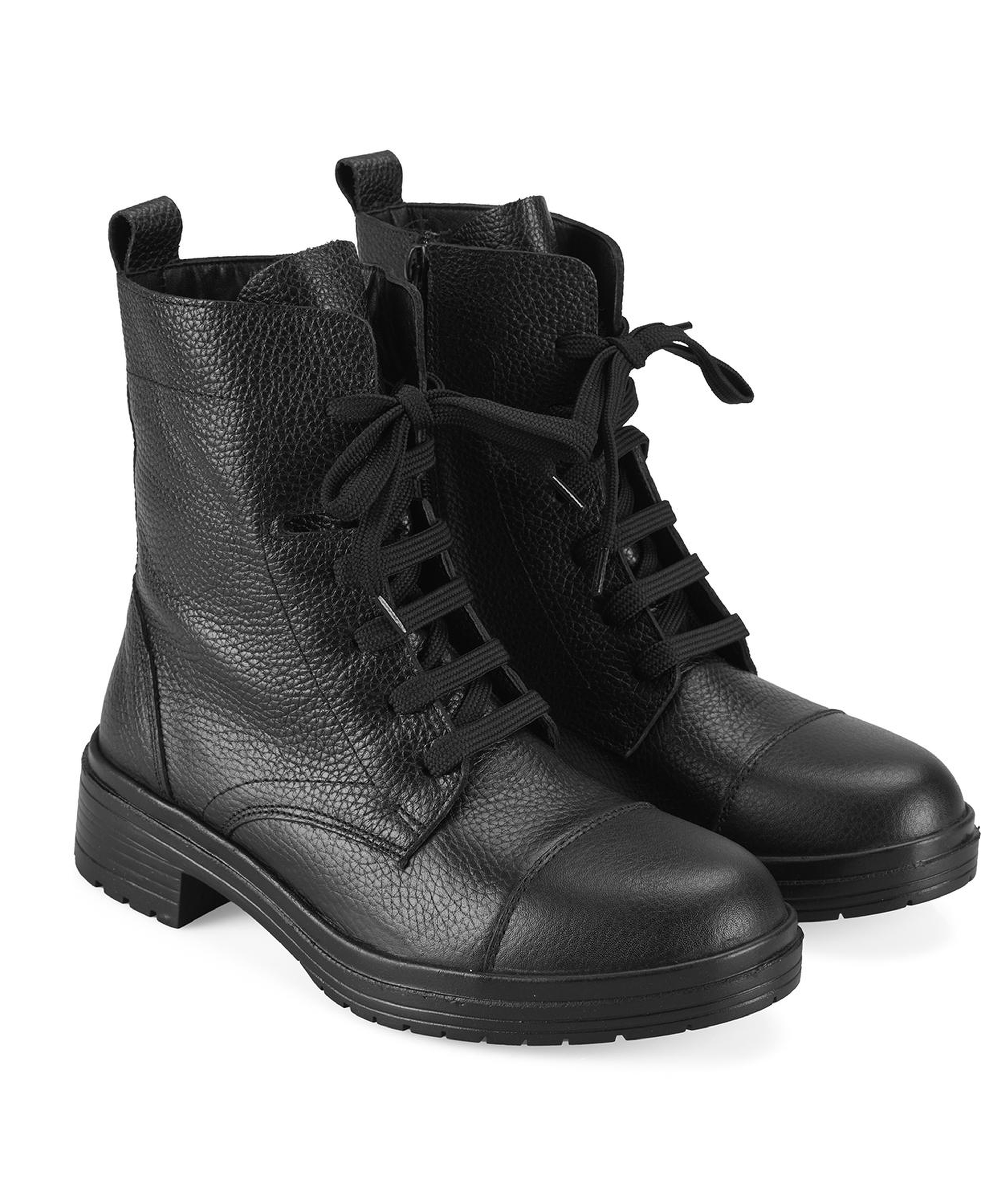 Lias Siyah Kadın Fermuarlı Deri Bot