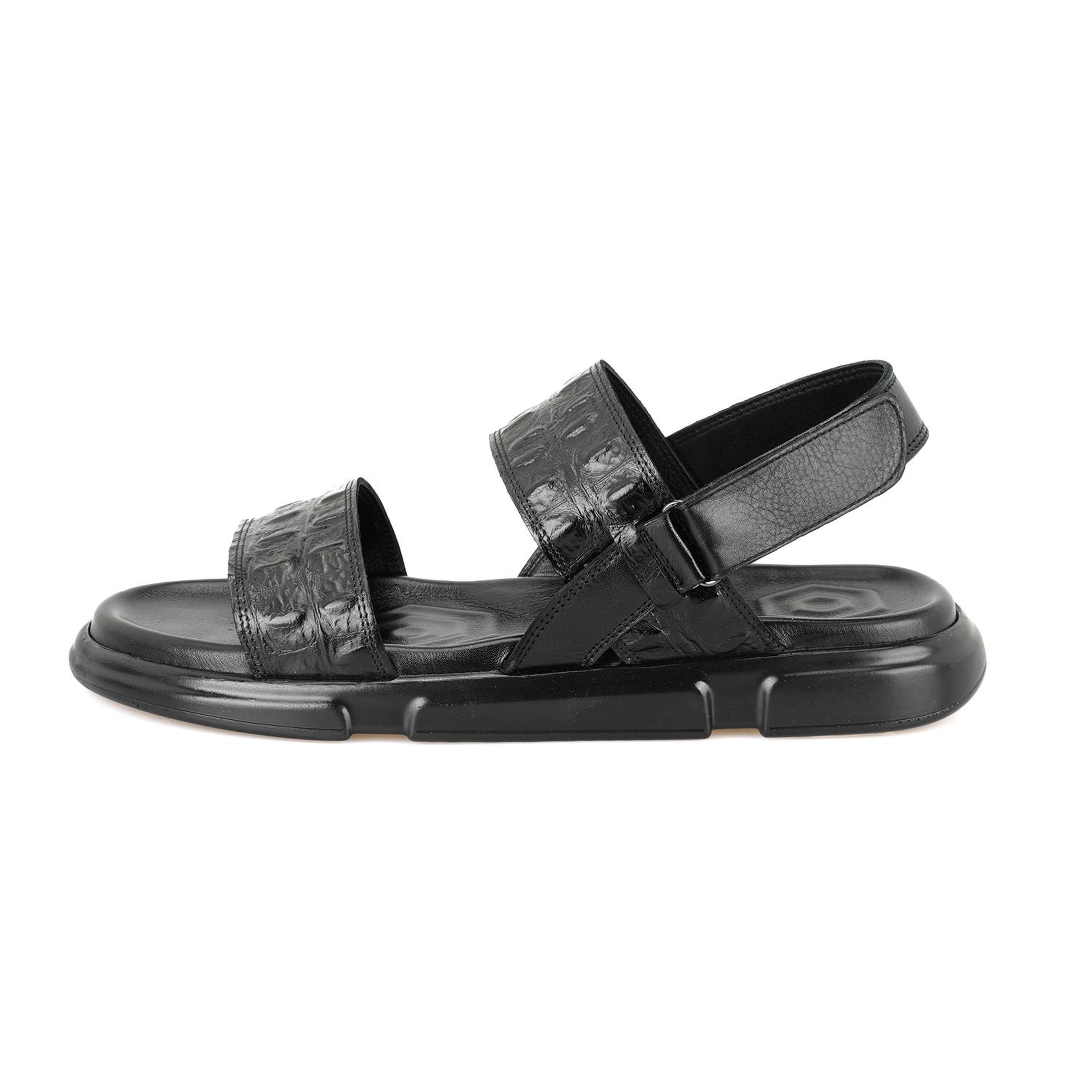 Ellery Siyah Erkek Deri Sandalet