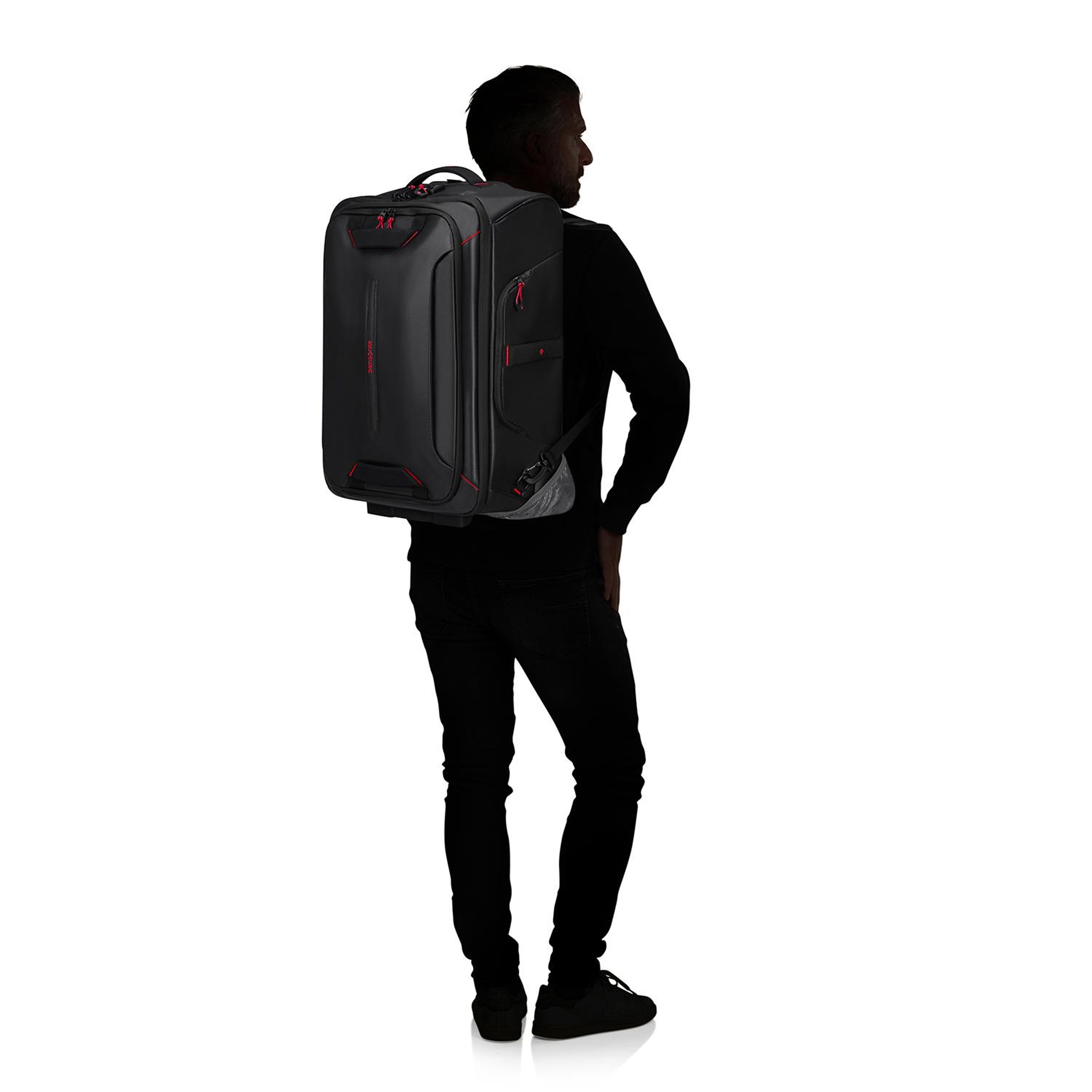 Samsonite Siyah Ecodiver - 2 Tekerlekli Duffle 55 cm Kabin Boy Valiz 15.6"