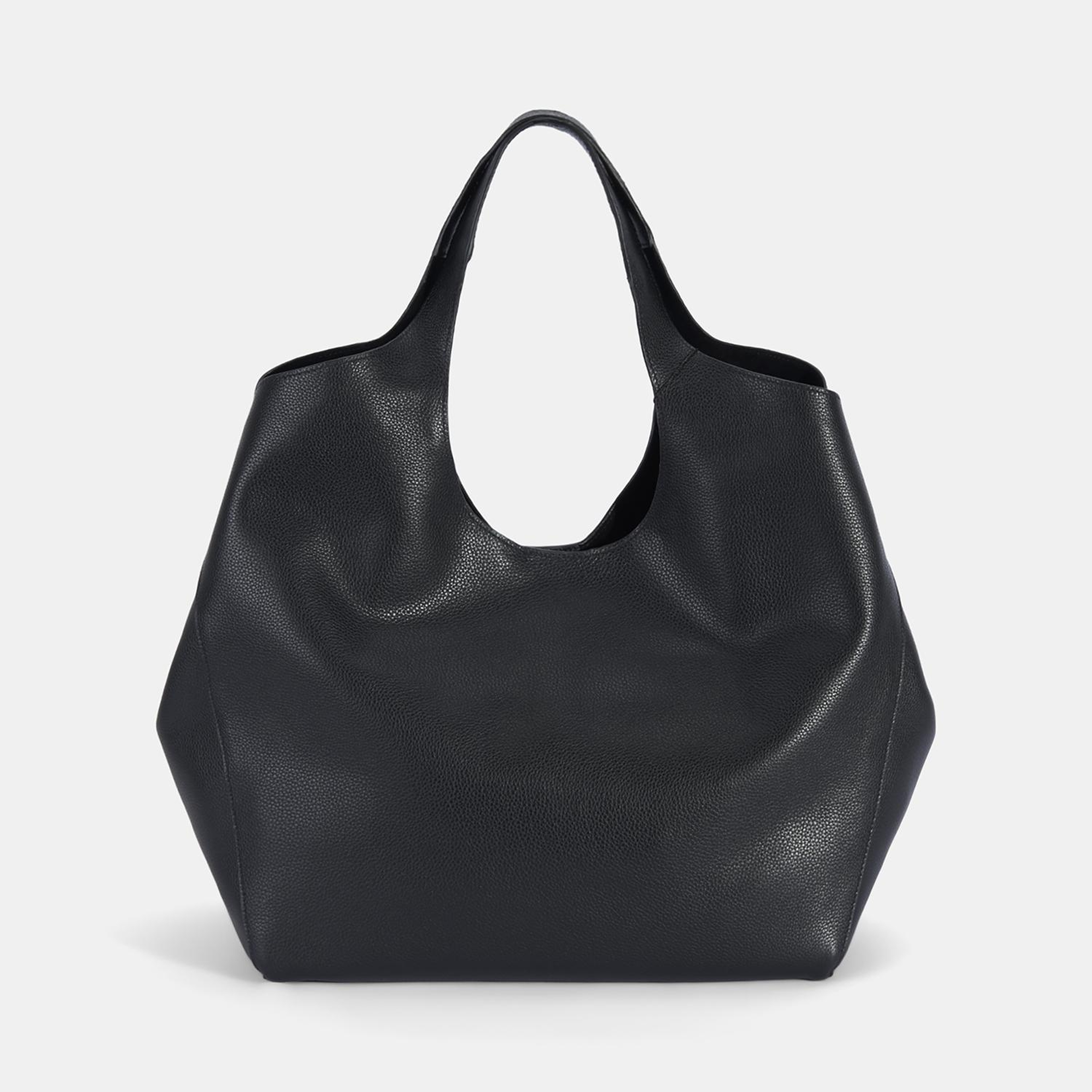 Kadın Siyah Deri Hobo Çanta