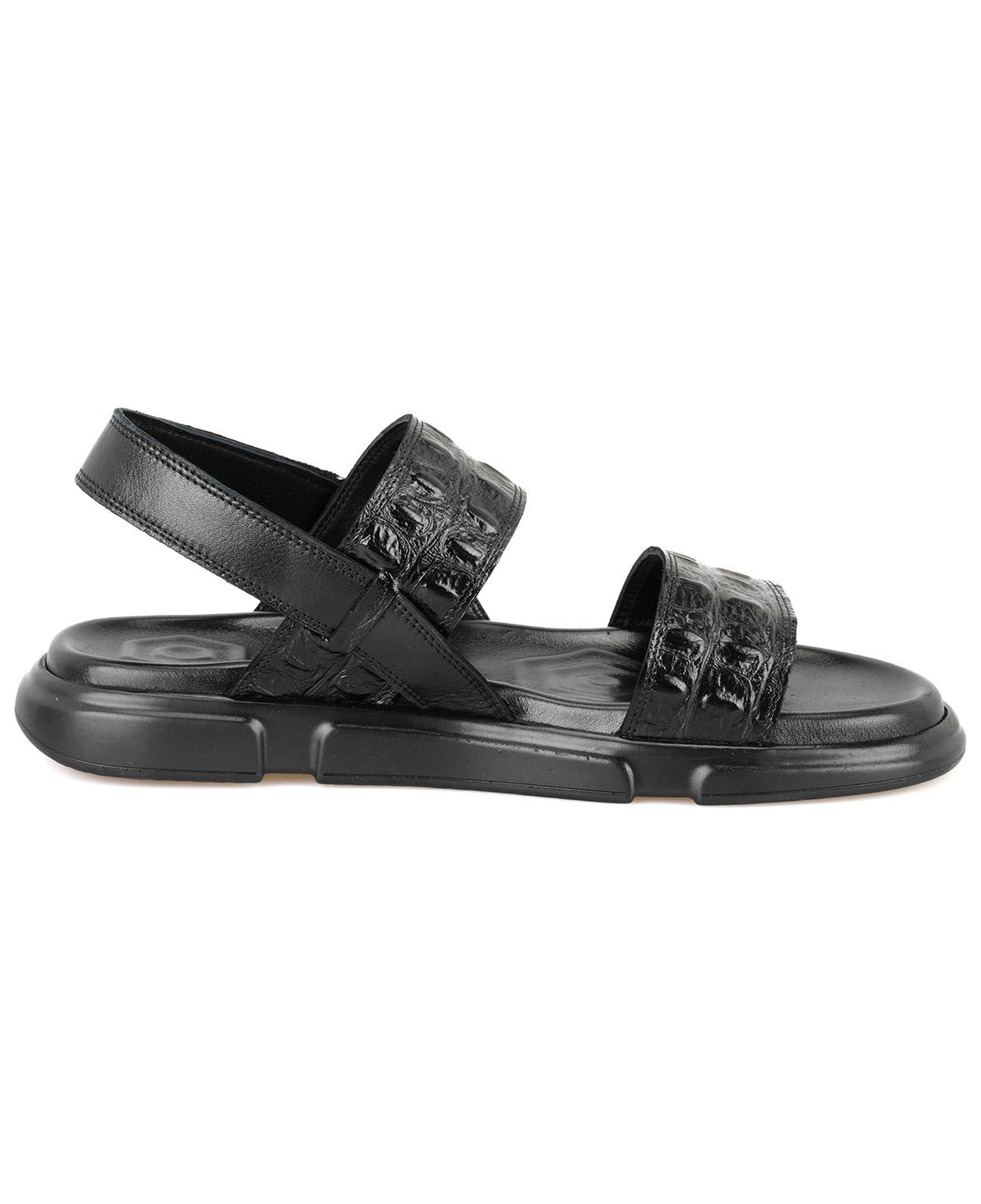 Ellery Siyah Erkek Deri Sandalet
