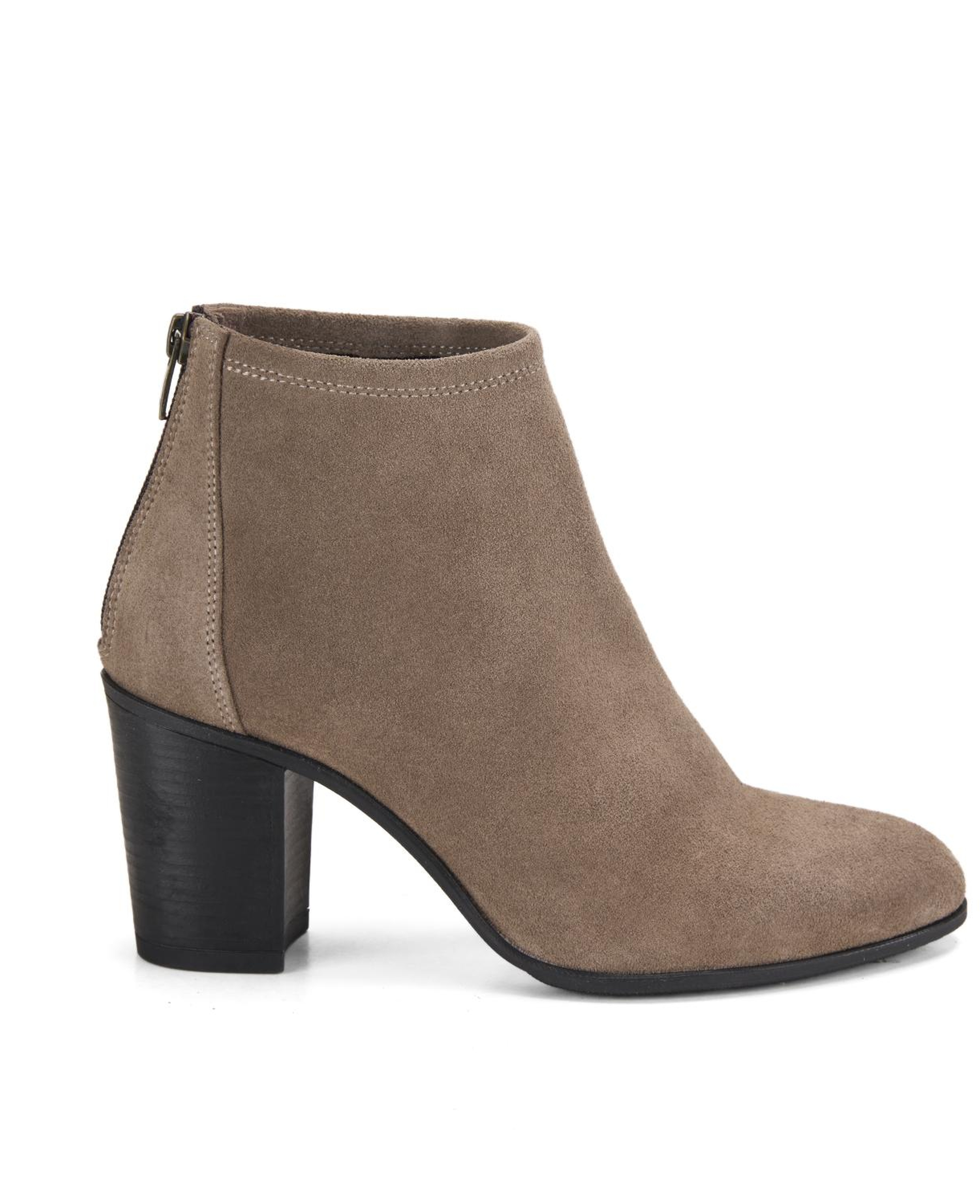 Kadın Vizon Fermuarlı Topuklu Süet Bot