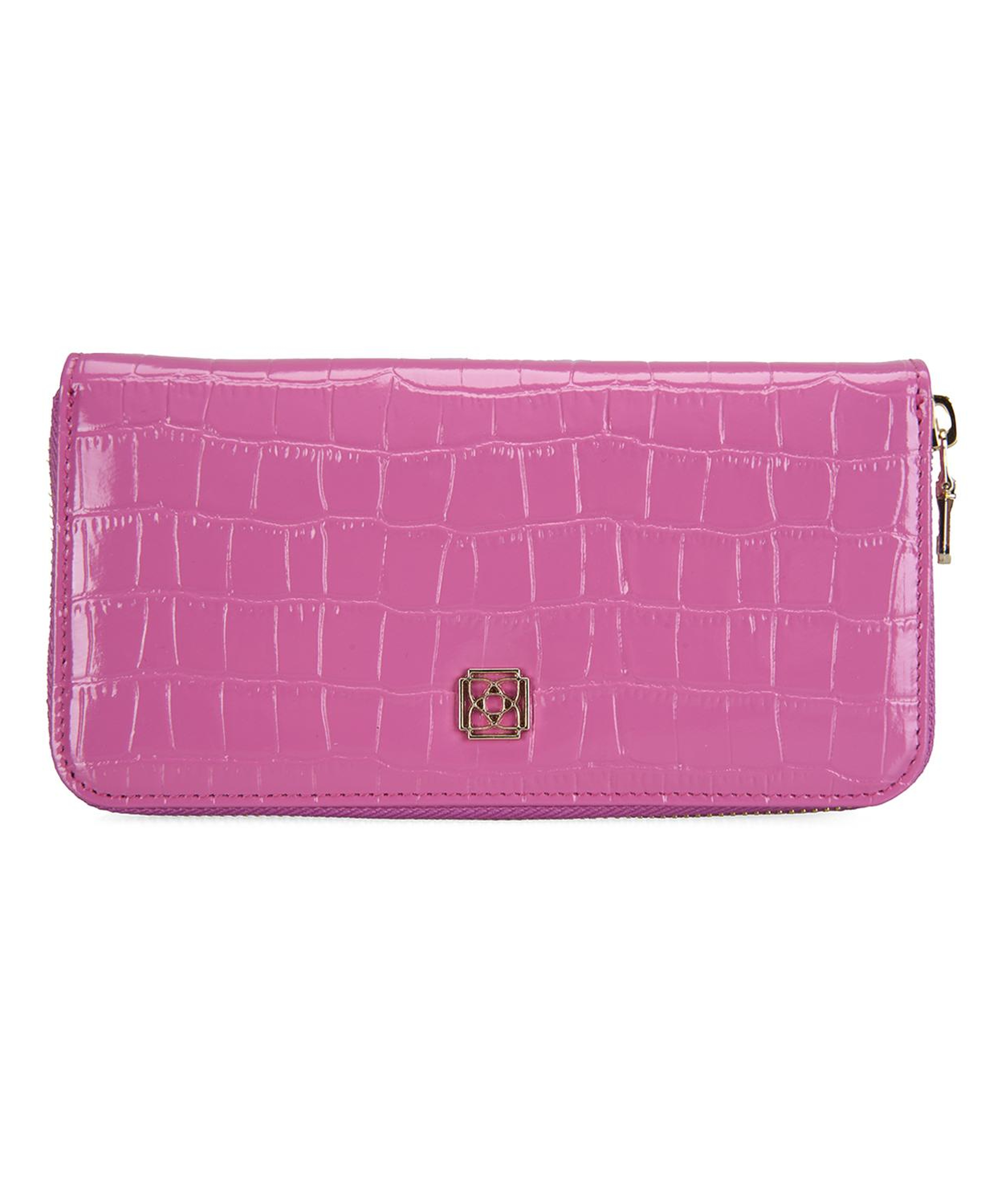 Zane Pembe Kadın Kroko Baskılı Deri Cüzdan