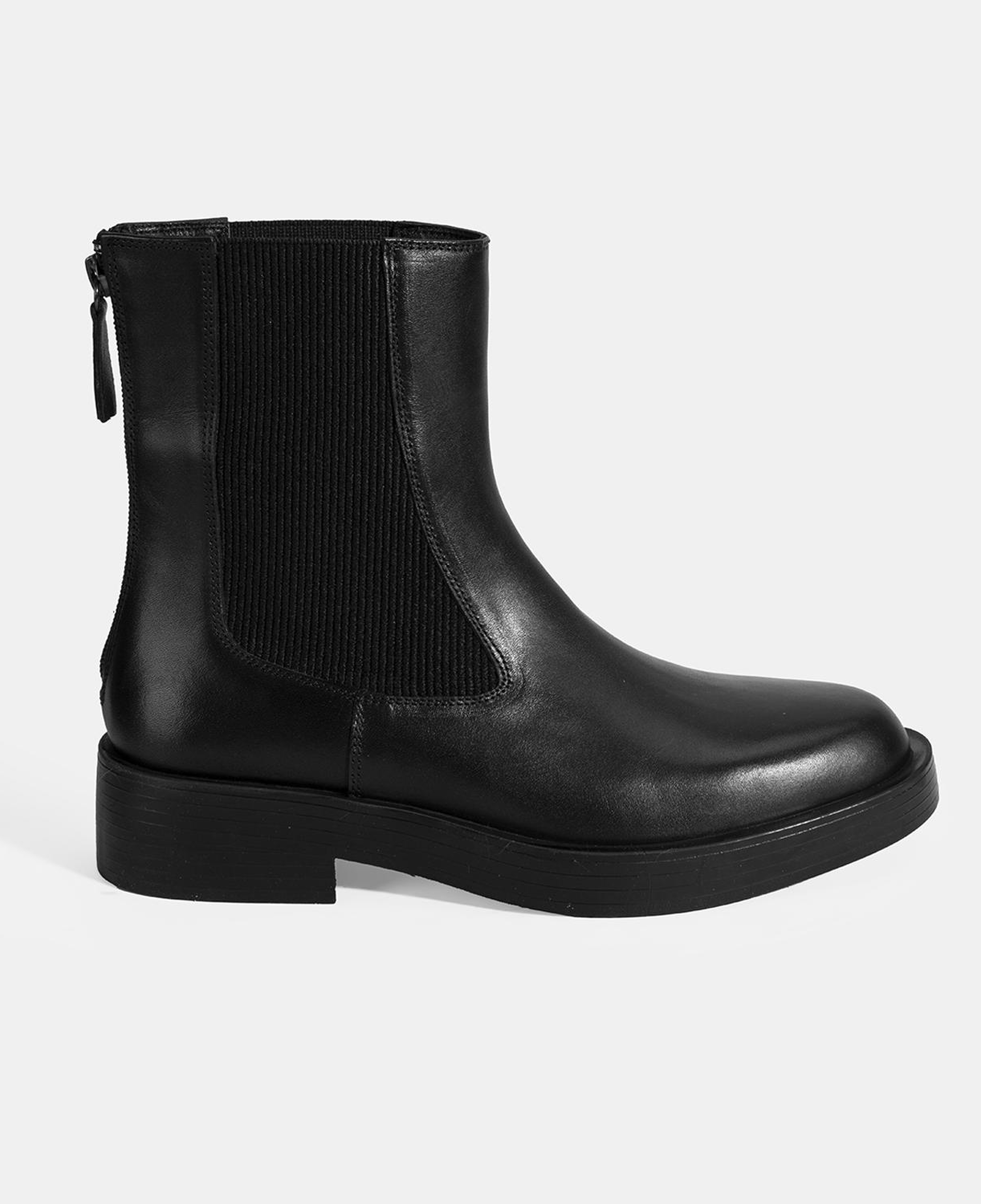 Kadın Siyah Lastikli Deri Chelsea Bot