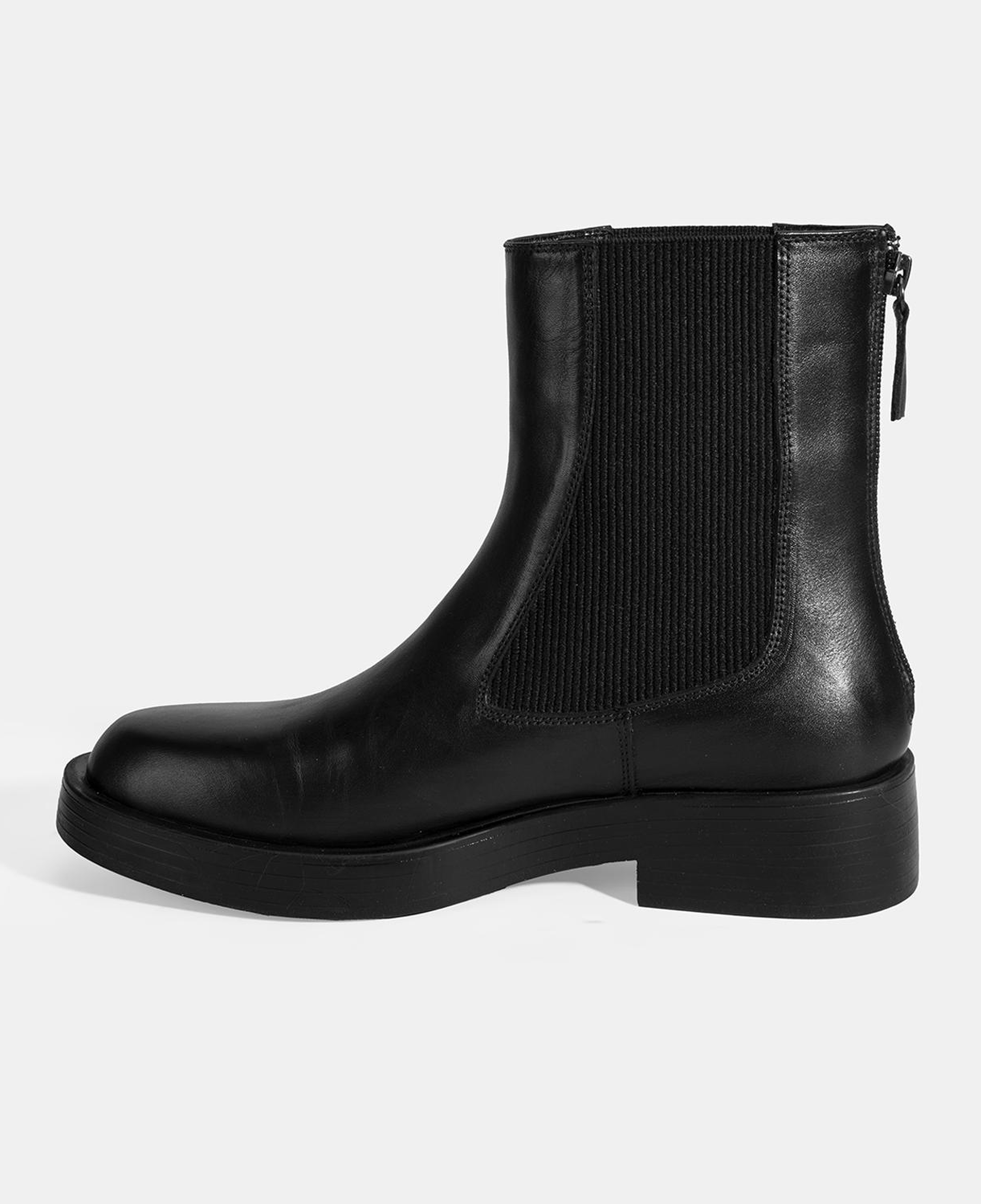 Kadın Siyah Lastikli Deri Chelsea Bot