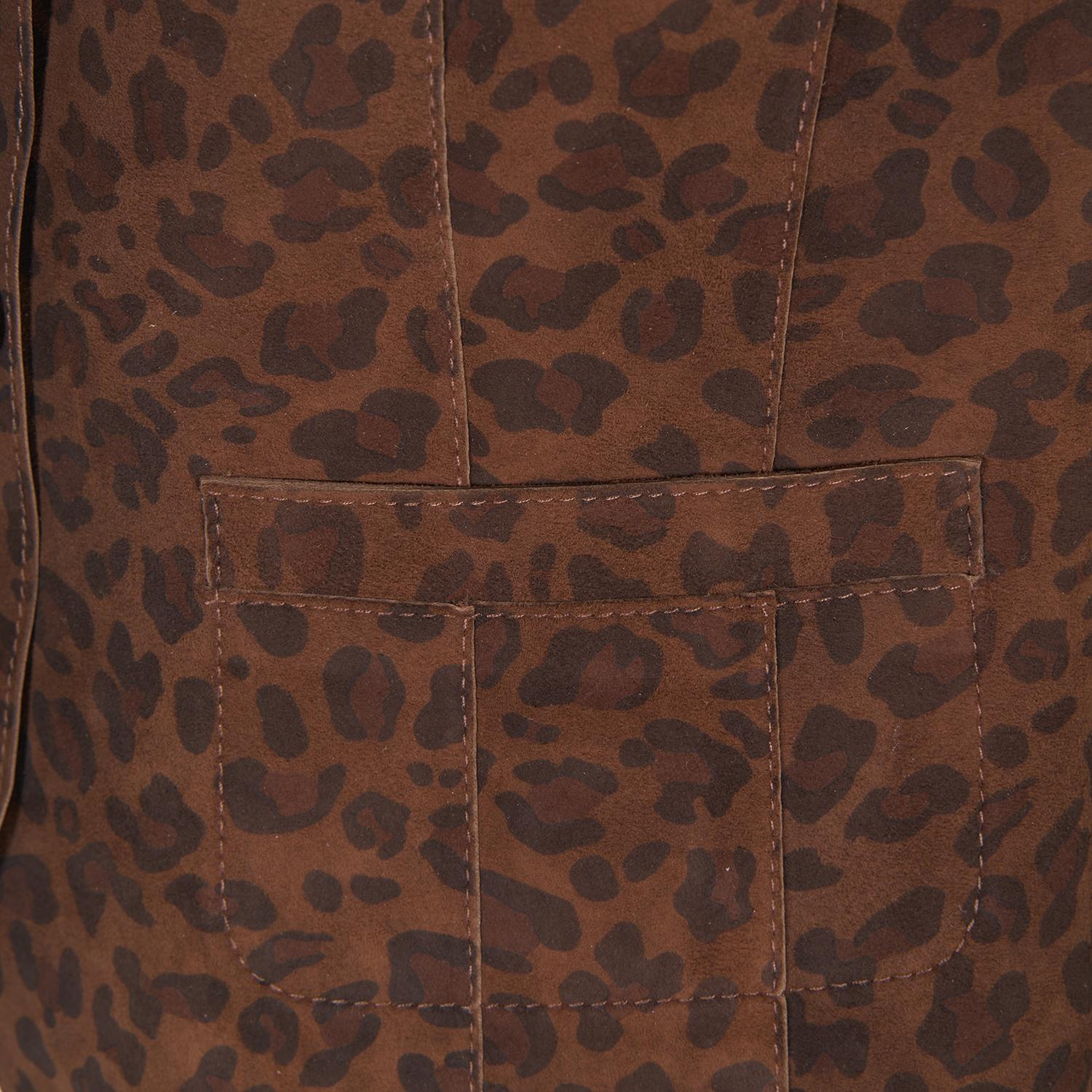 Liona Leopar Baskılı Kadın Çift Taraflı Yelek