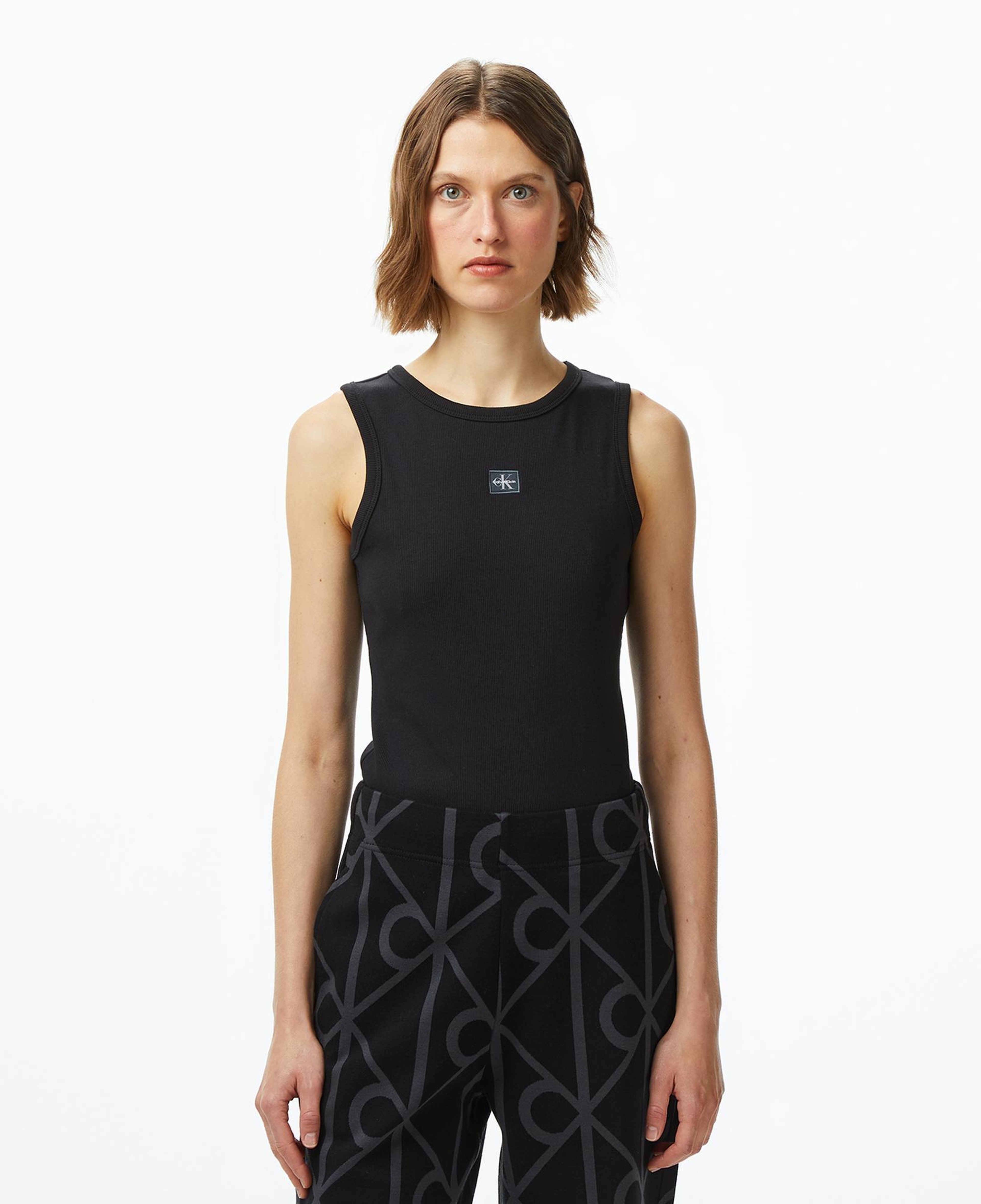 Calvin Klein Woven Label Kadın Siyah T-Shirt