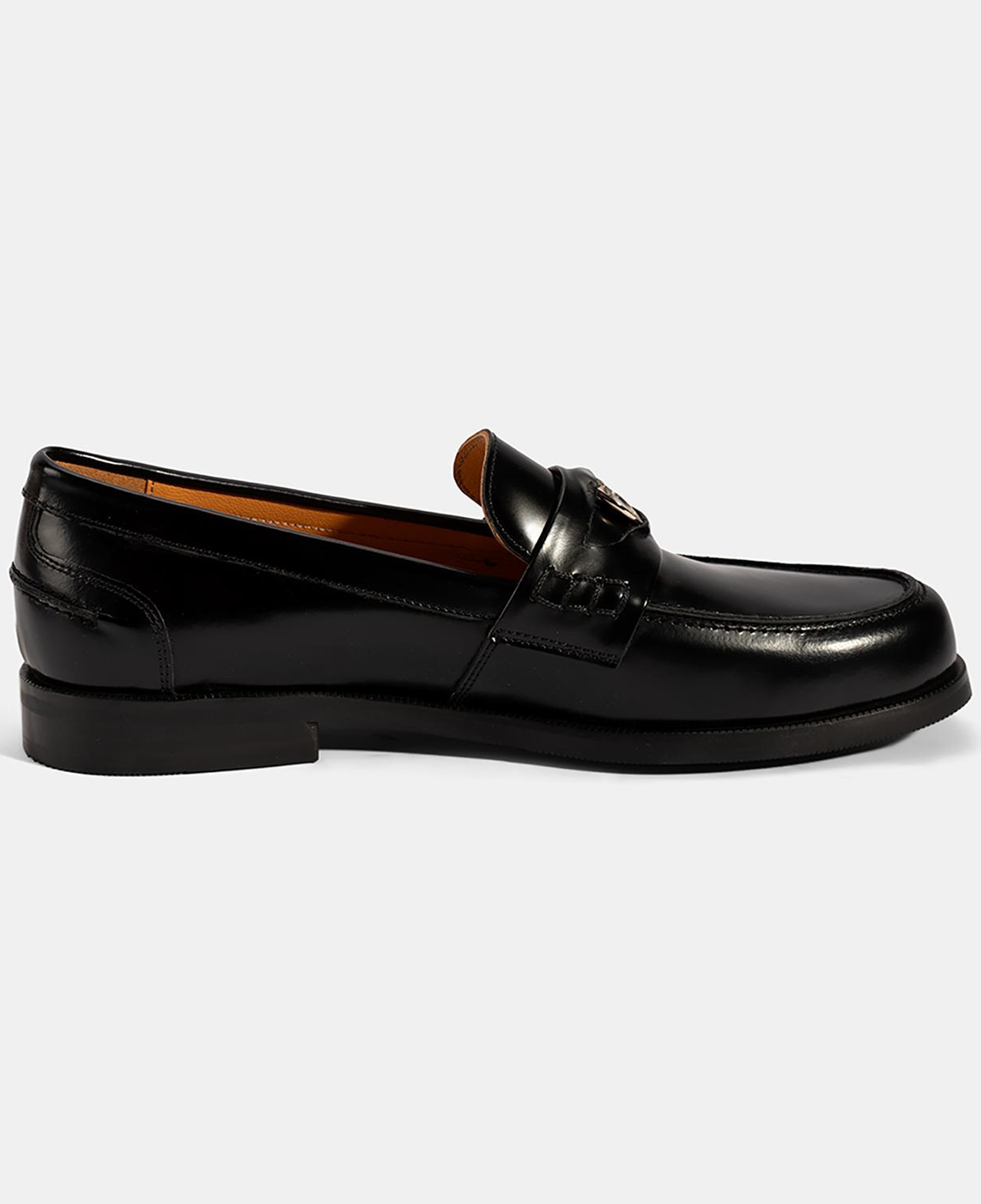 Kadın Siyah Metal Toka Detaylı Deri Loafer