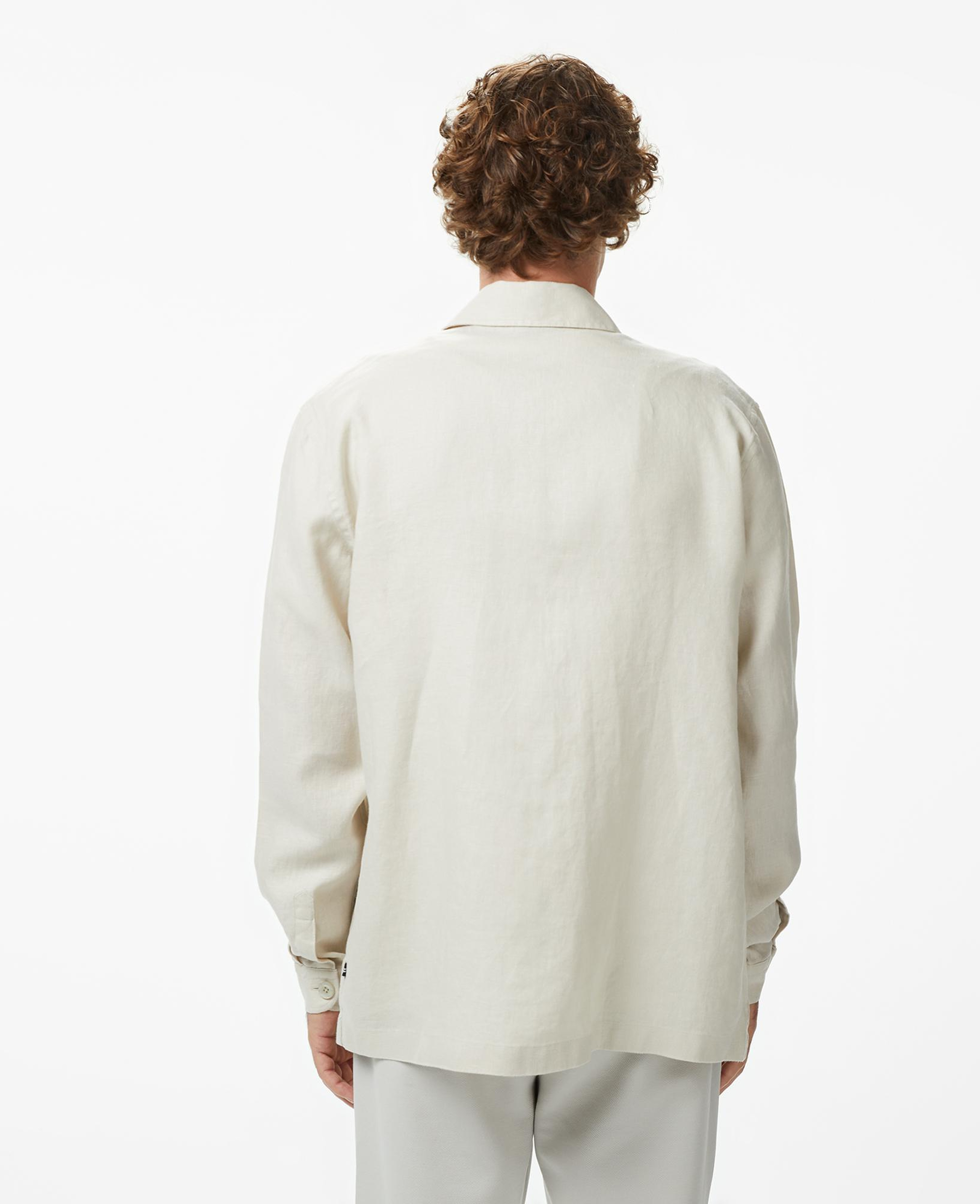 Nautica Erkek Krem Regular Fit Keten Gömlek