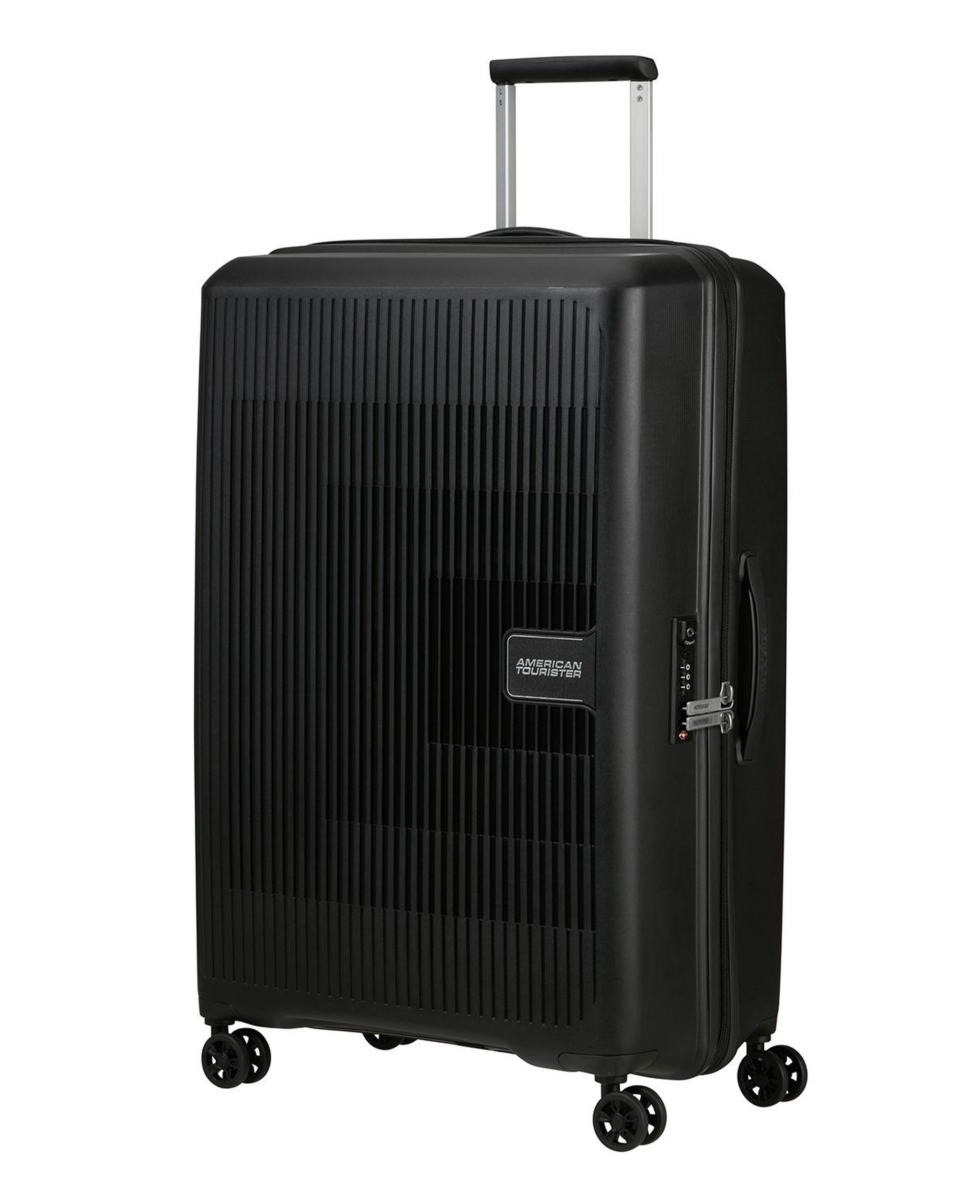 American Tourister Siyah Aerostep - Spinner Körüklü 4 Tekerlekli Büyük Boy Valiz 77 cm