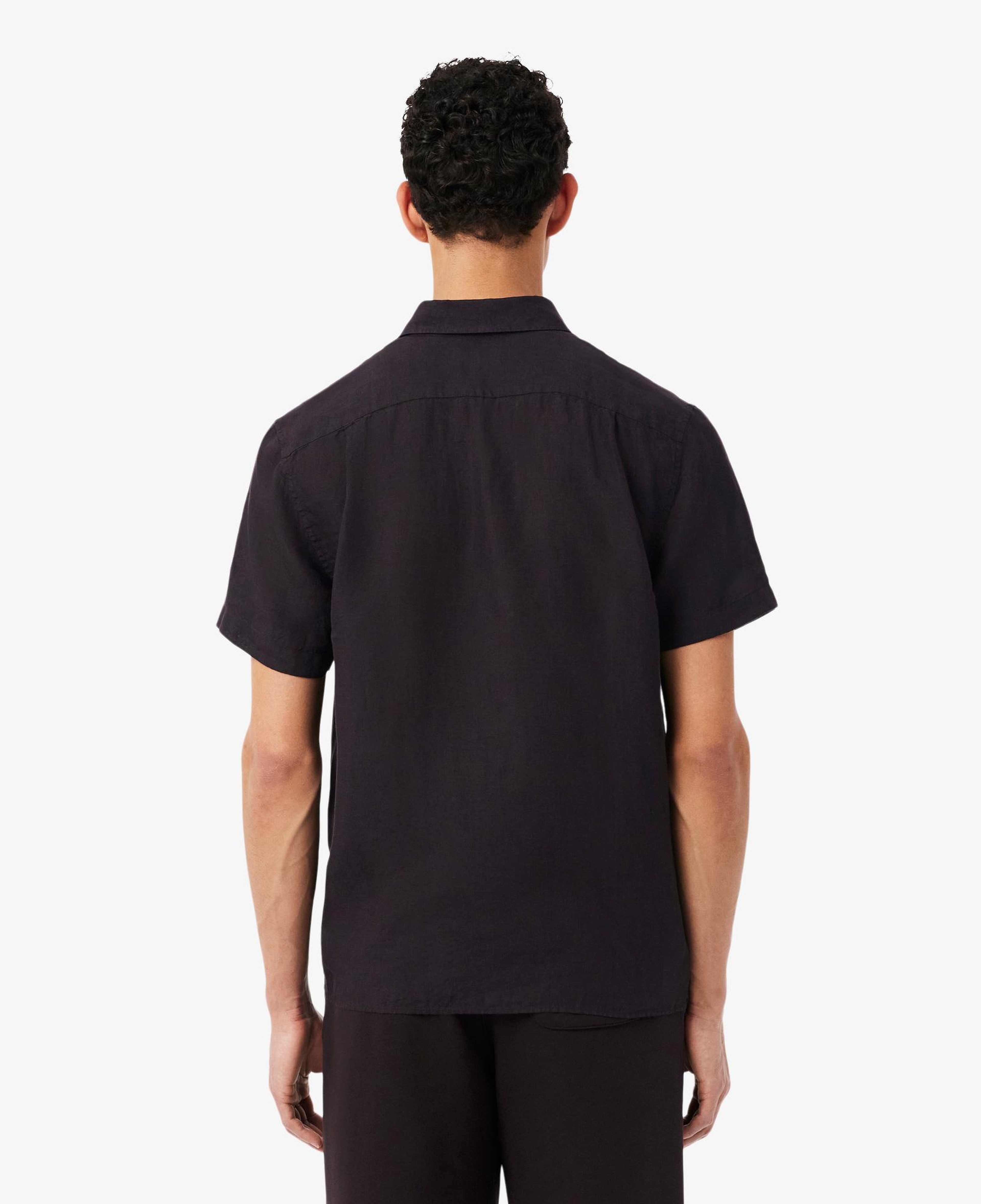 Lacoste Erkek Regular Fit Kısa Kollu Düğmeli Yaka Keten Kahverengi Gömlek