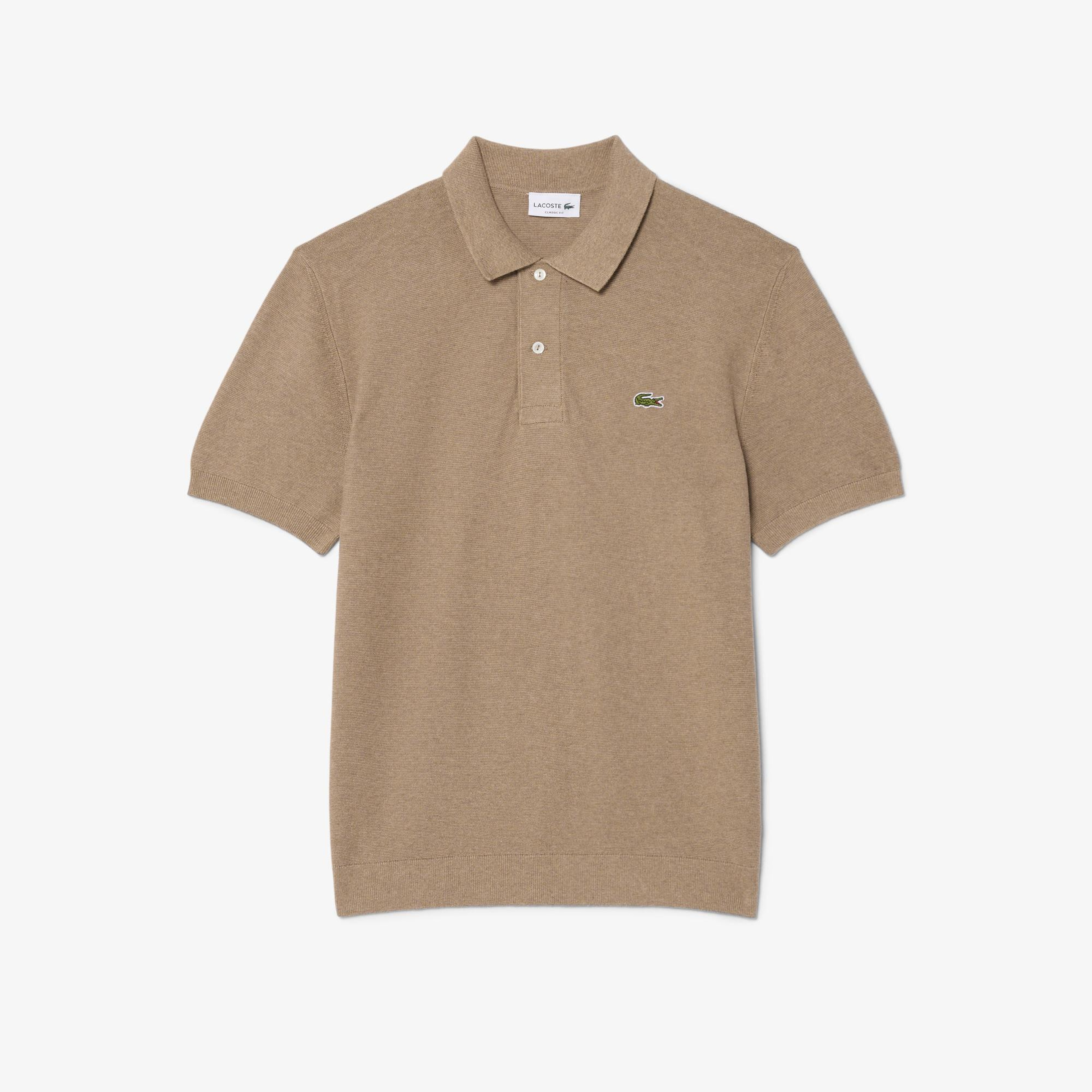 Lacoste Erkek Classic Fit Kısa Kollu Polo Yaka Açık Kahverengi Triko