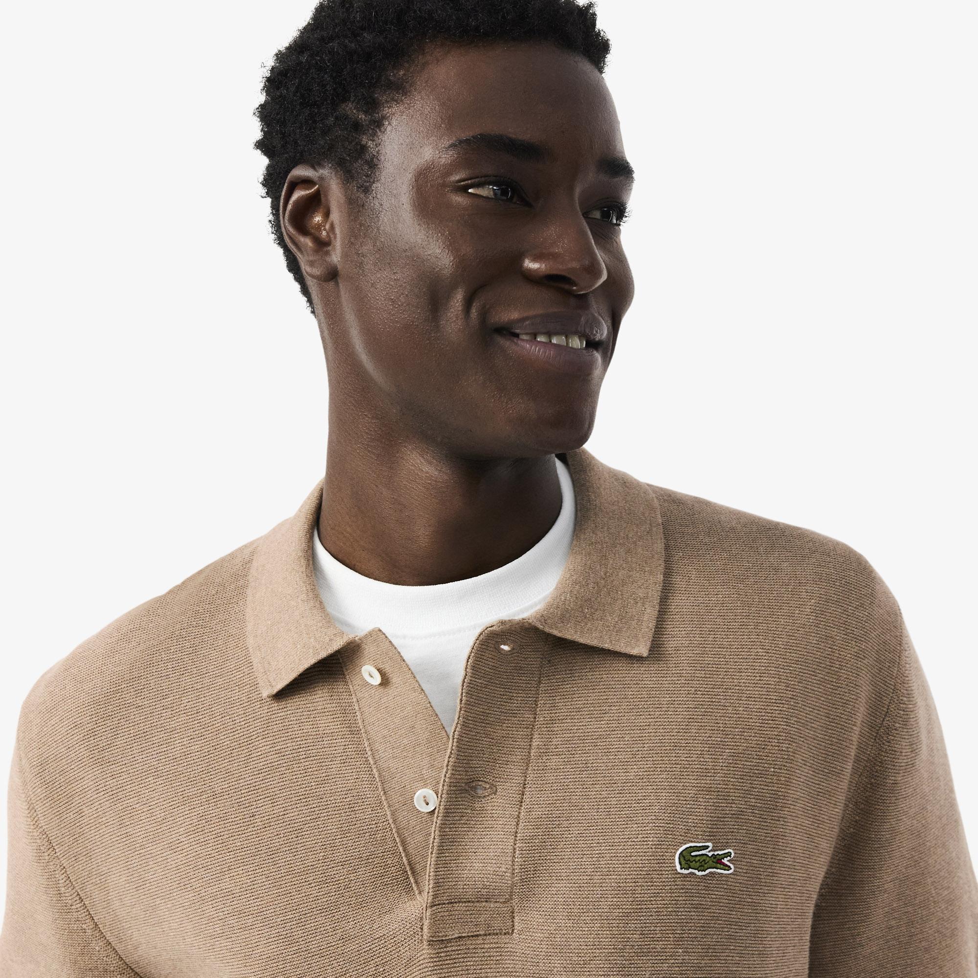 Lacoste Erkek Classic Fit Kısa Kollu Polo Yaka Açık Kahverengi Triko