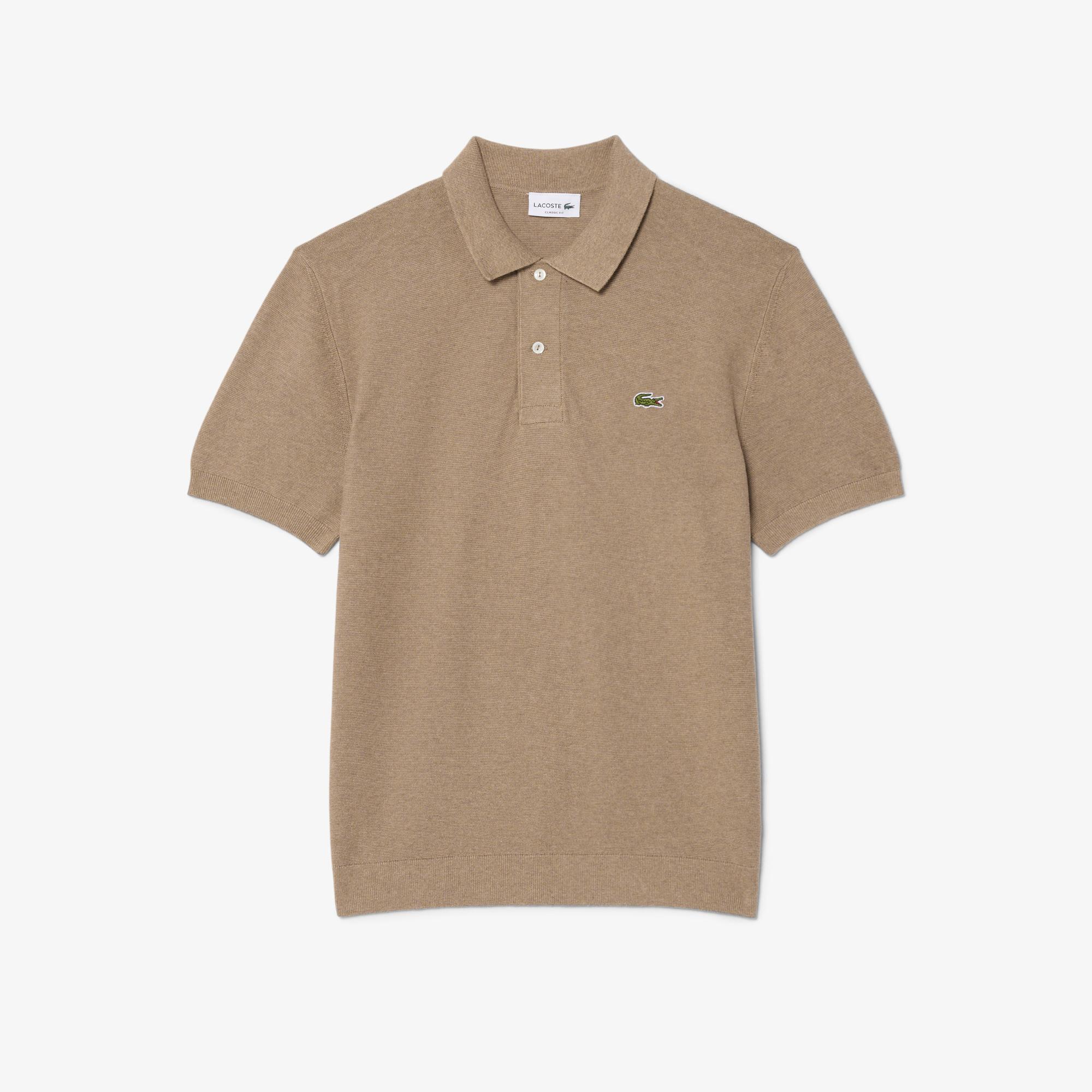 Lacoste Erkek Classic Fit Kısa Kollu Polo Yaka Açık Kahverengi Triko