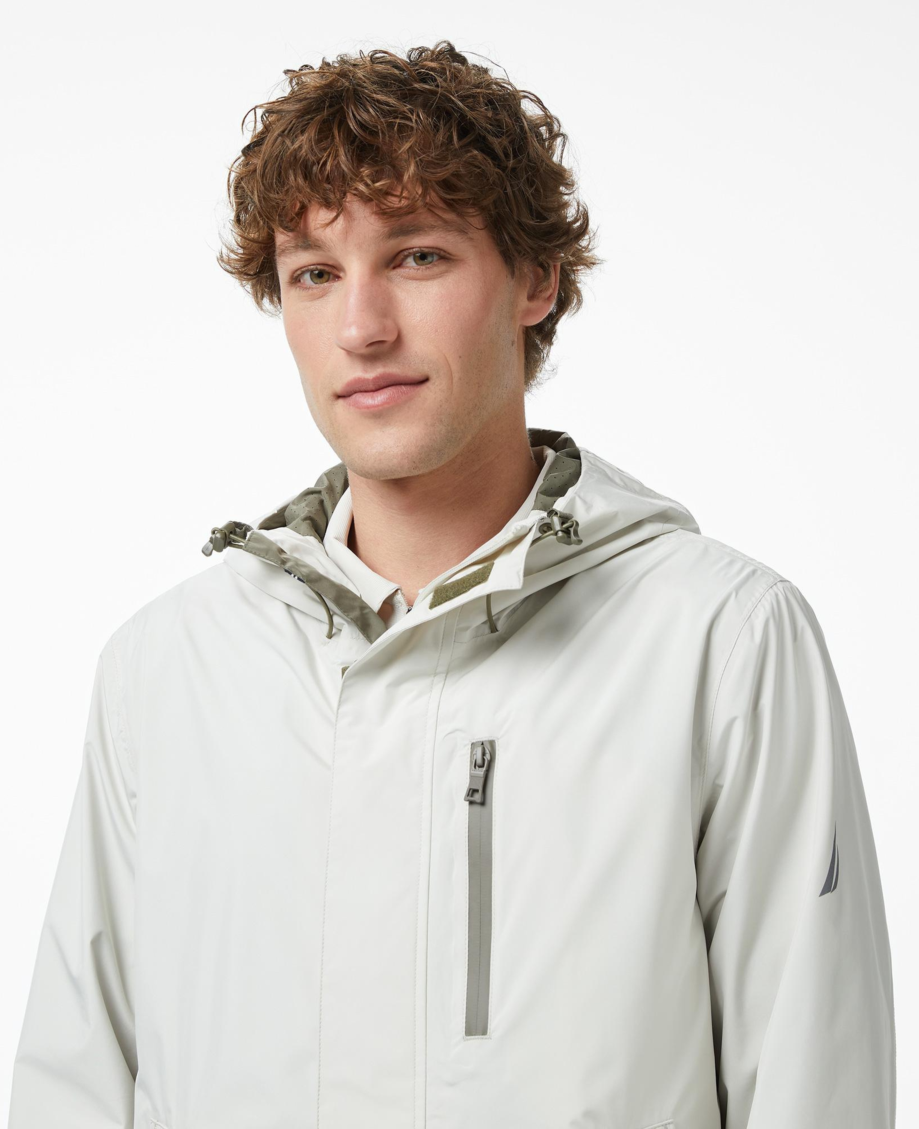 Nautica Erkek Gri Regular Fit Kapüşonlu Su Geçirmez Yağmurluk