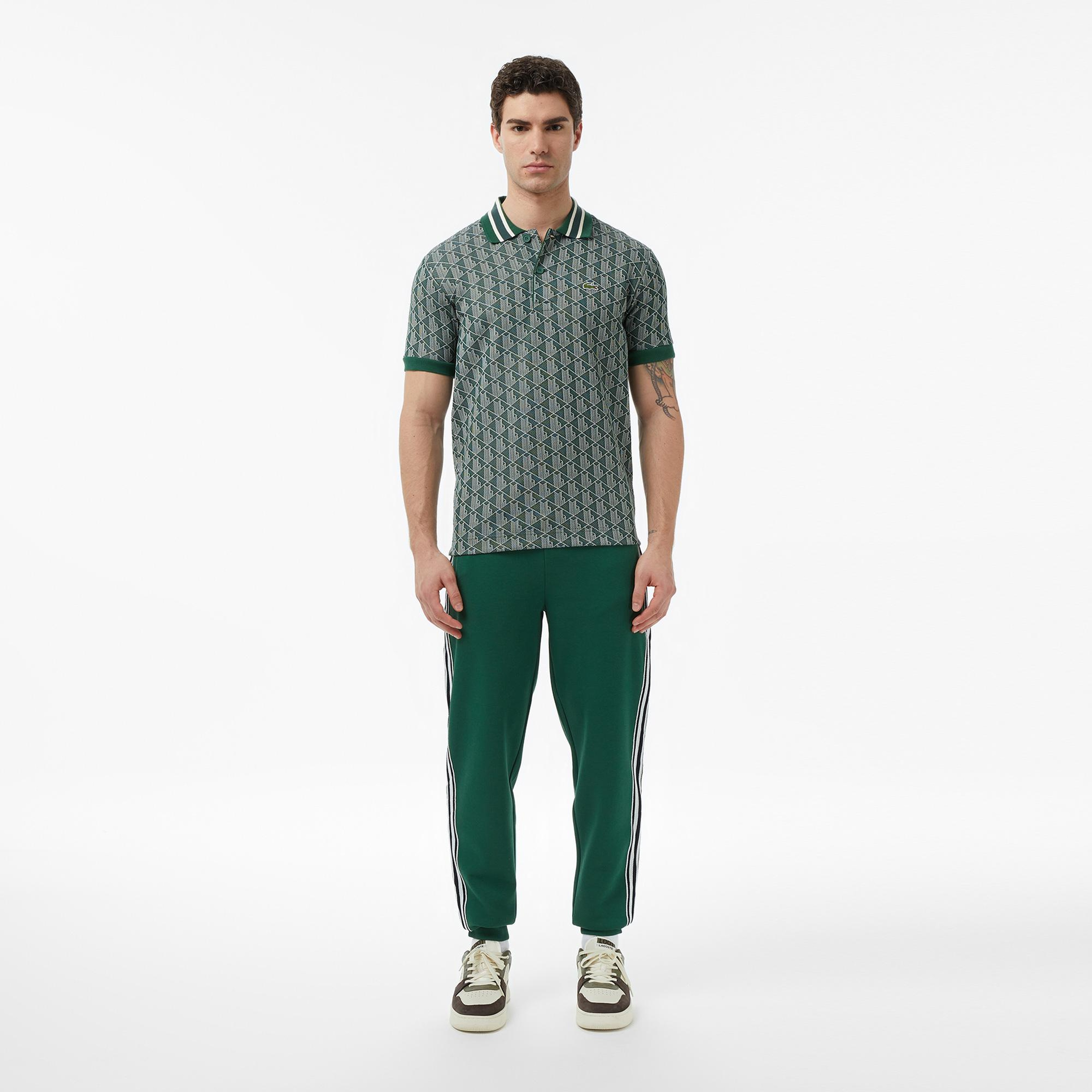 Lacoste Erkek Classic Fit Monogram Yeşil Polo