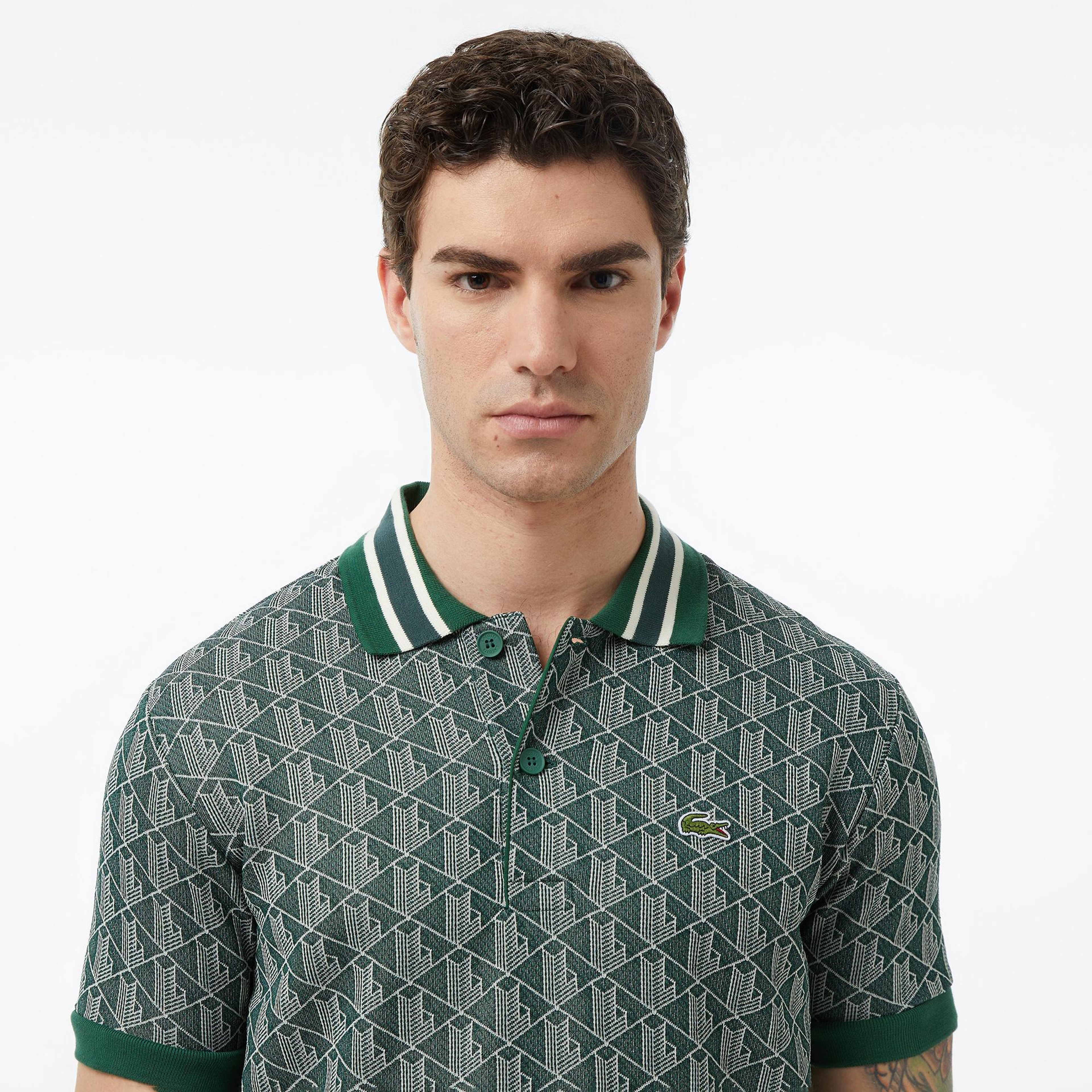 Lacoste Erkek Classic Fit Monogram Yeşil Polo