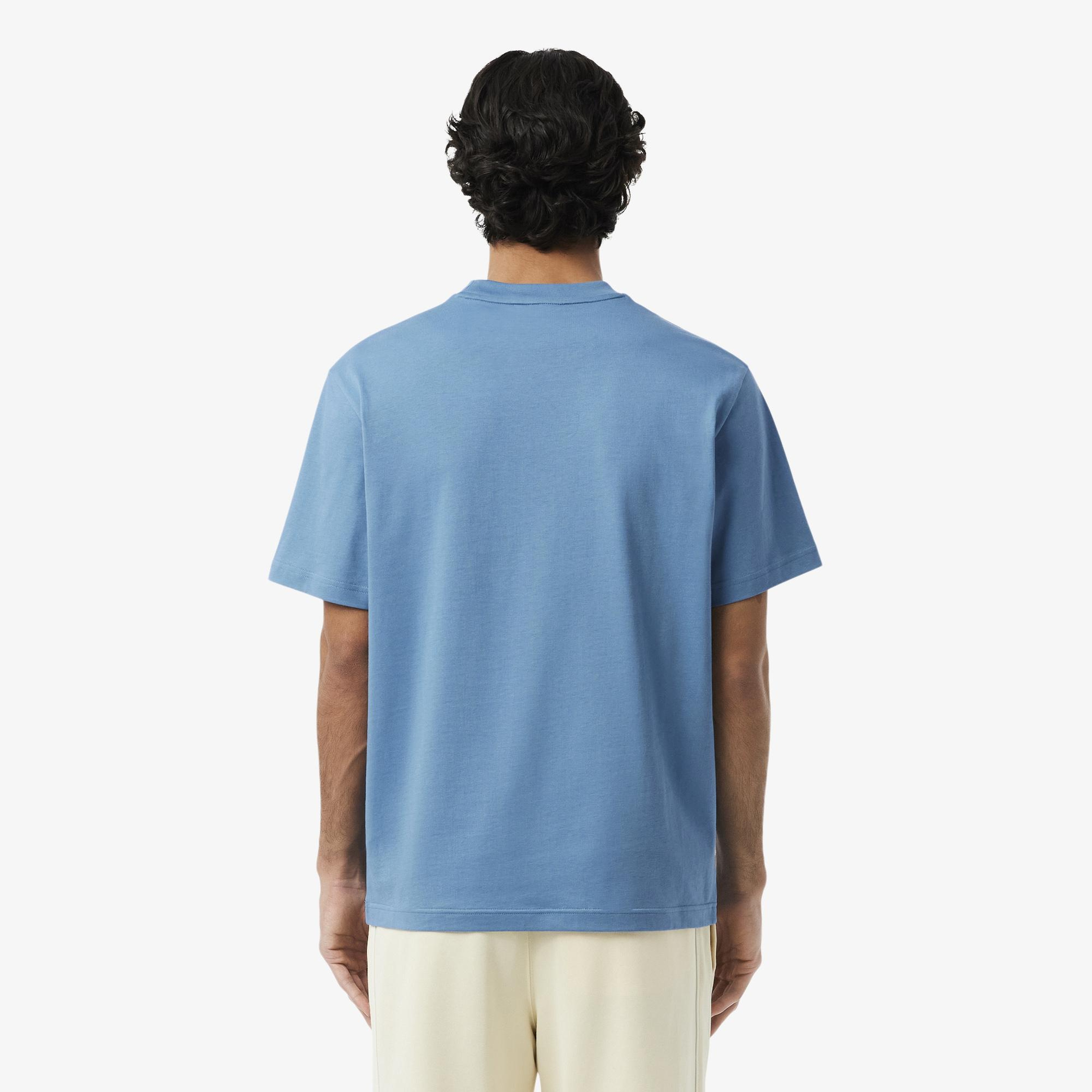 Lacoste Erkek Classic Fit Bisiklet Yaka Mavi T-Shirt