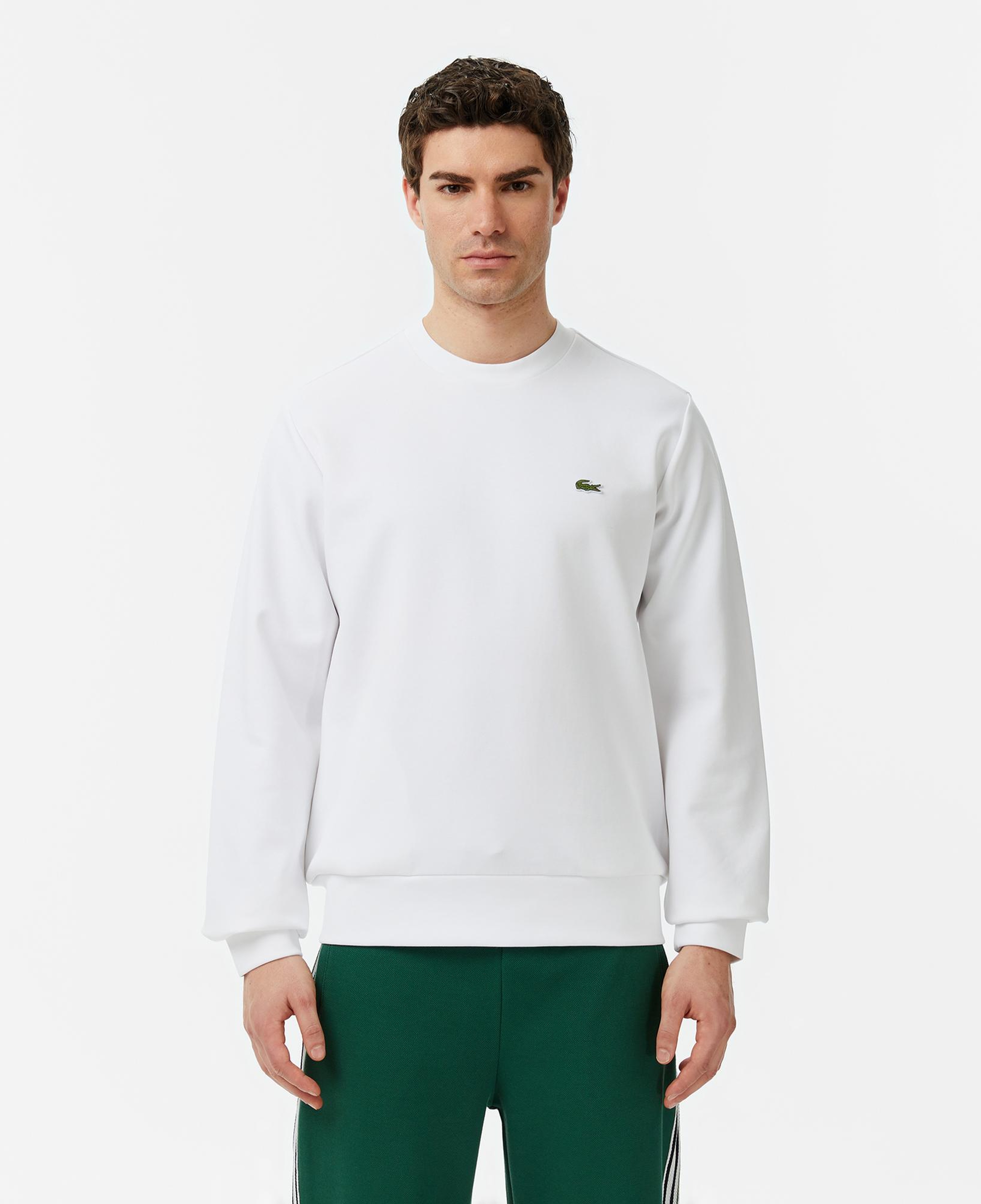 Lacoste Erkek Classic Fit Bisiklet Yaka Beyaz Sweatshirt