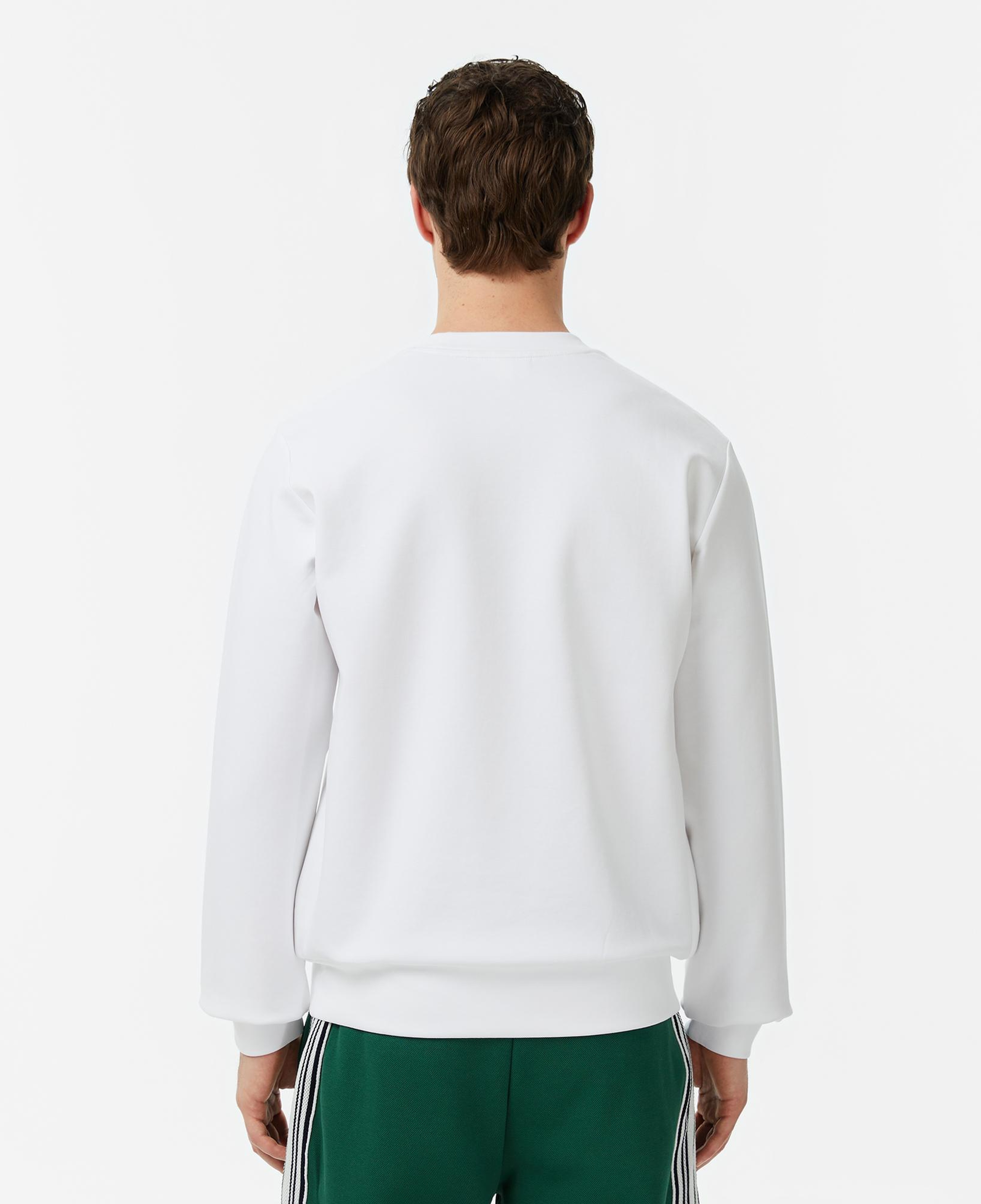 Lacoste Erkek Classic Fit Bisiklet Yaka Beyaz Sweatshirt