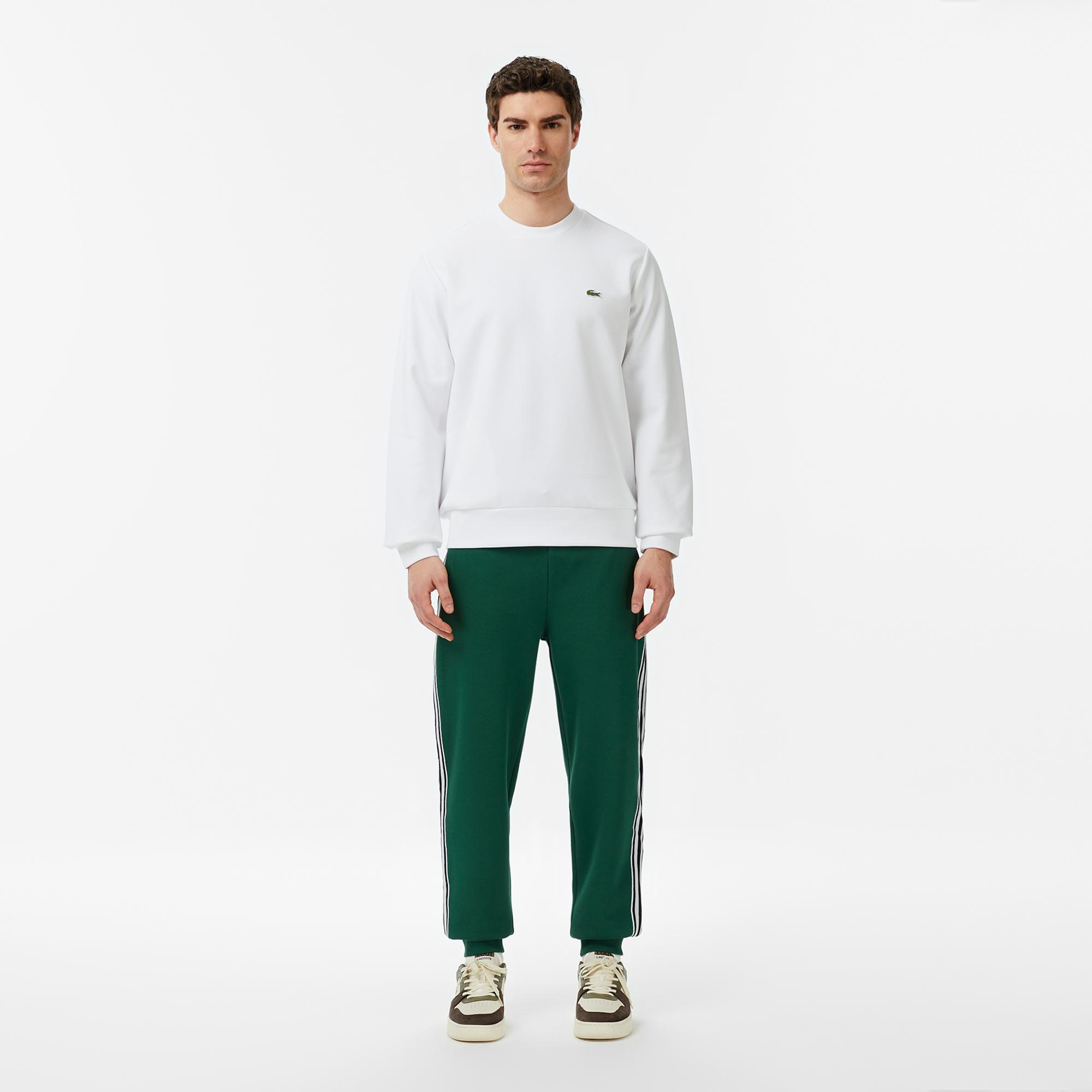 Lacoste Erkek Classic Fit Bisiklet Yaka Beyaz Sweatshirt