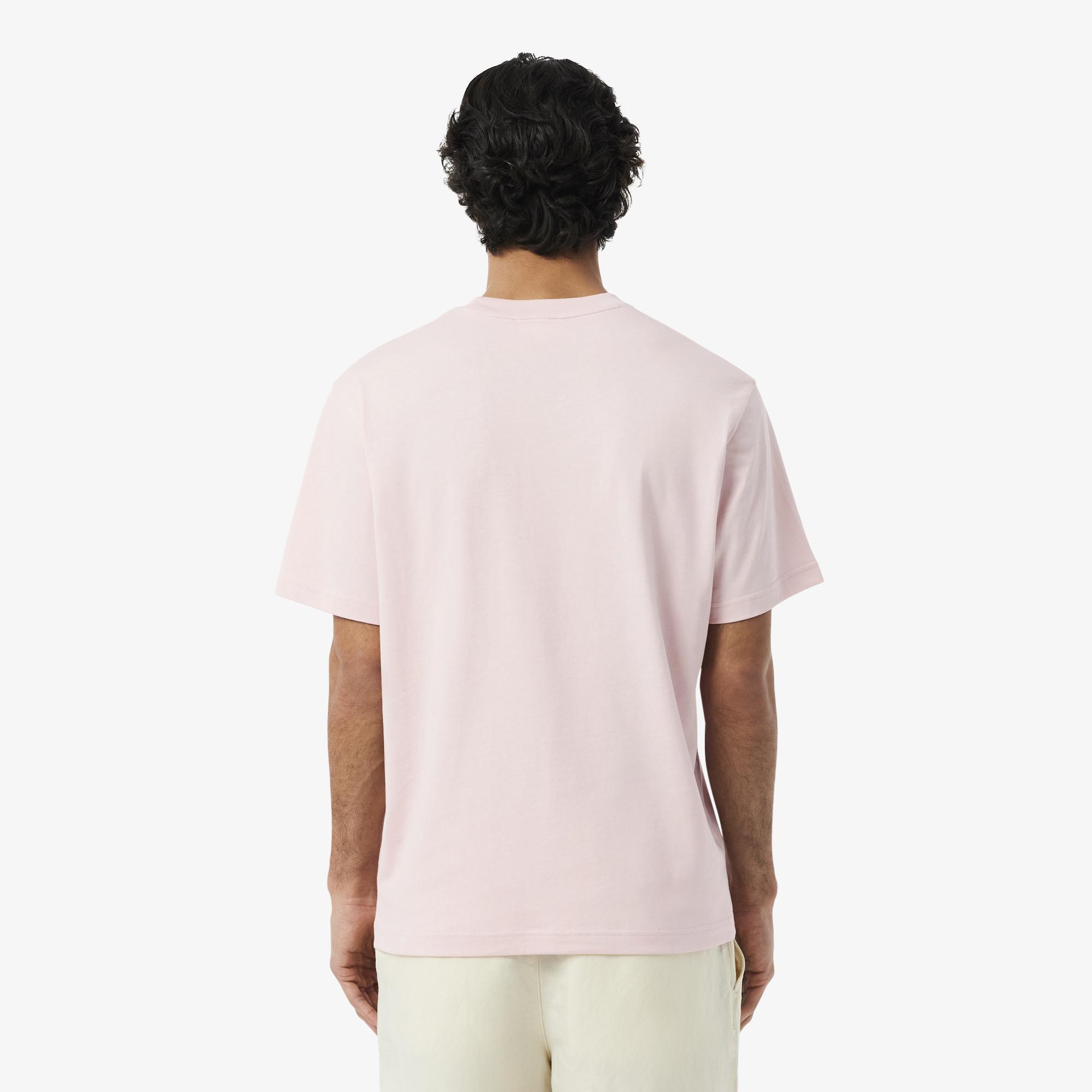 Lacoste Erkek Classic Fit Bisiklet Yaka Pembe T-Shirt