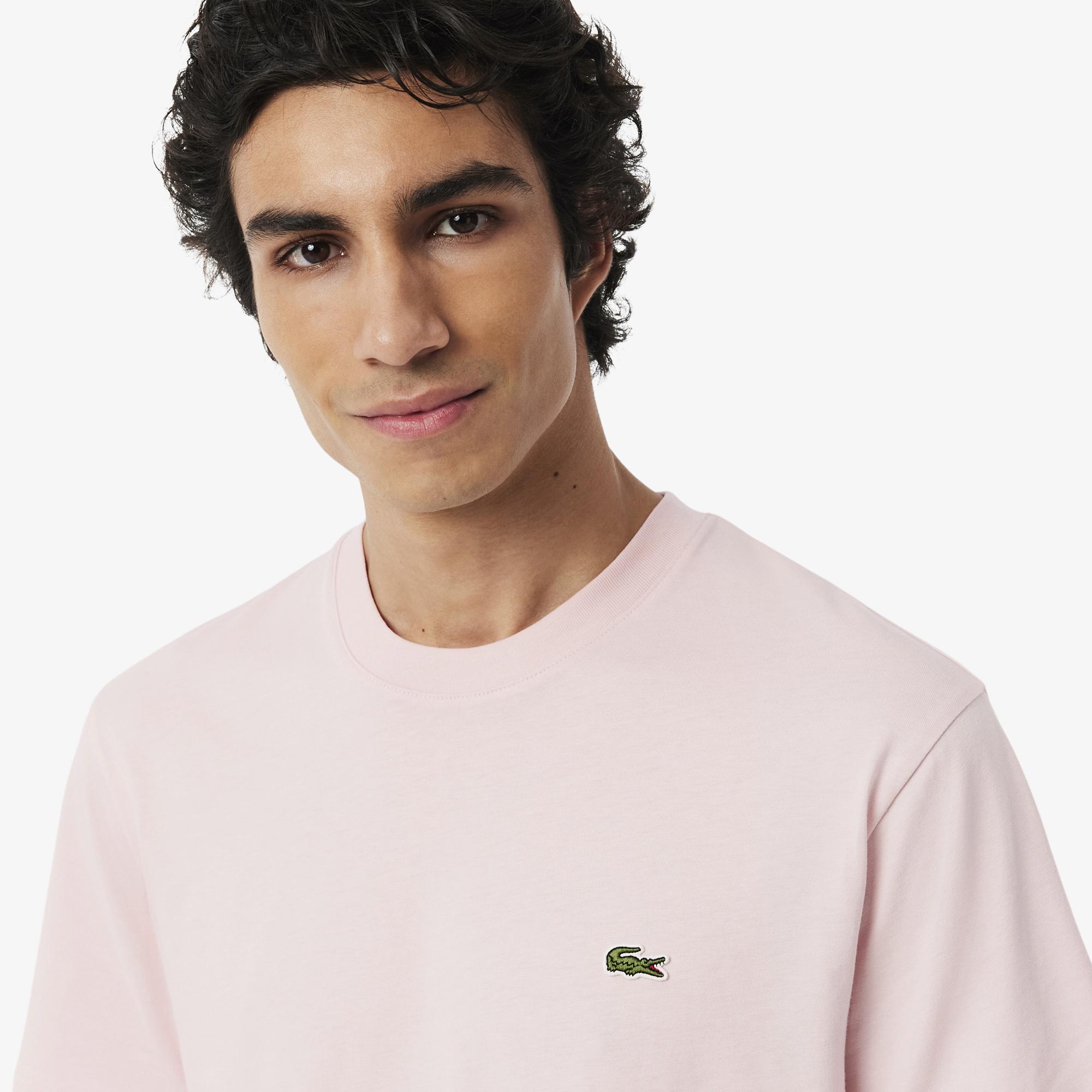 Lacoste Erkek Classic Fit Bisiklet Yaka Pembe T-Shirt