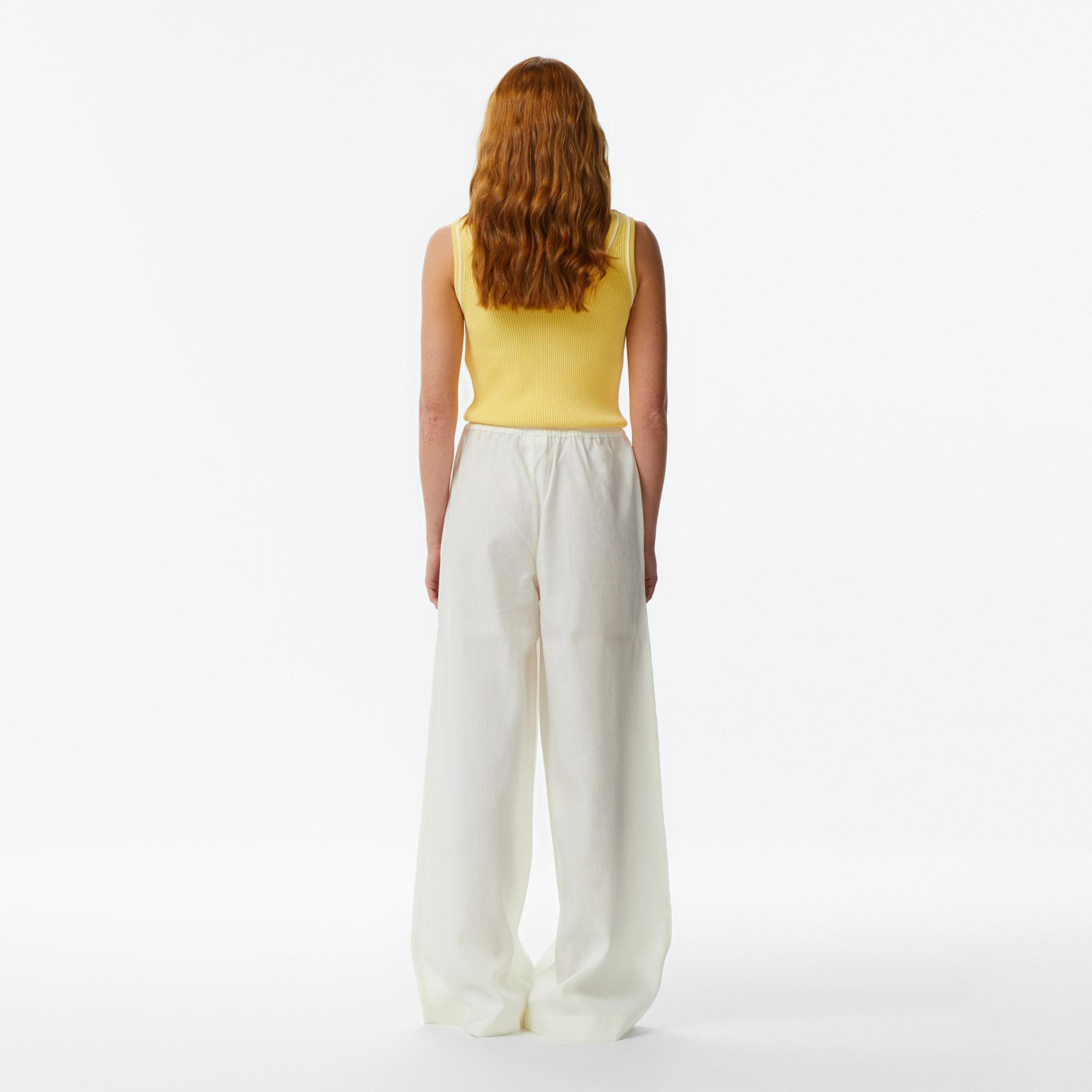 Lacoste Kadın Relaxed Fit Krem Pantolon