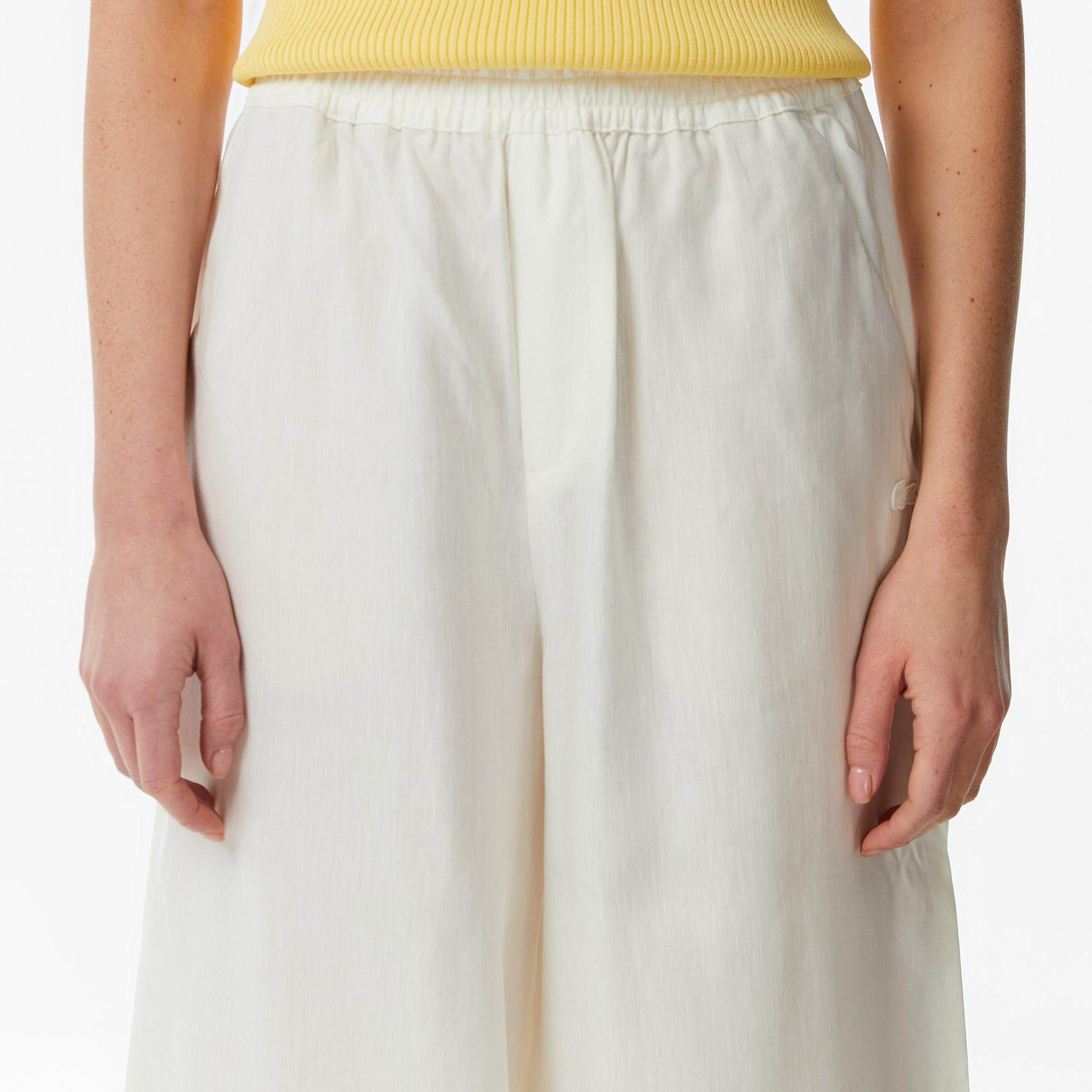 Lacoste Kadın Relaxed Fit Krem Pantolon