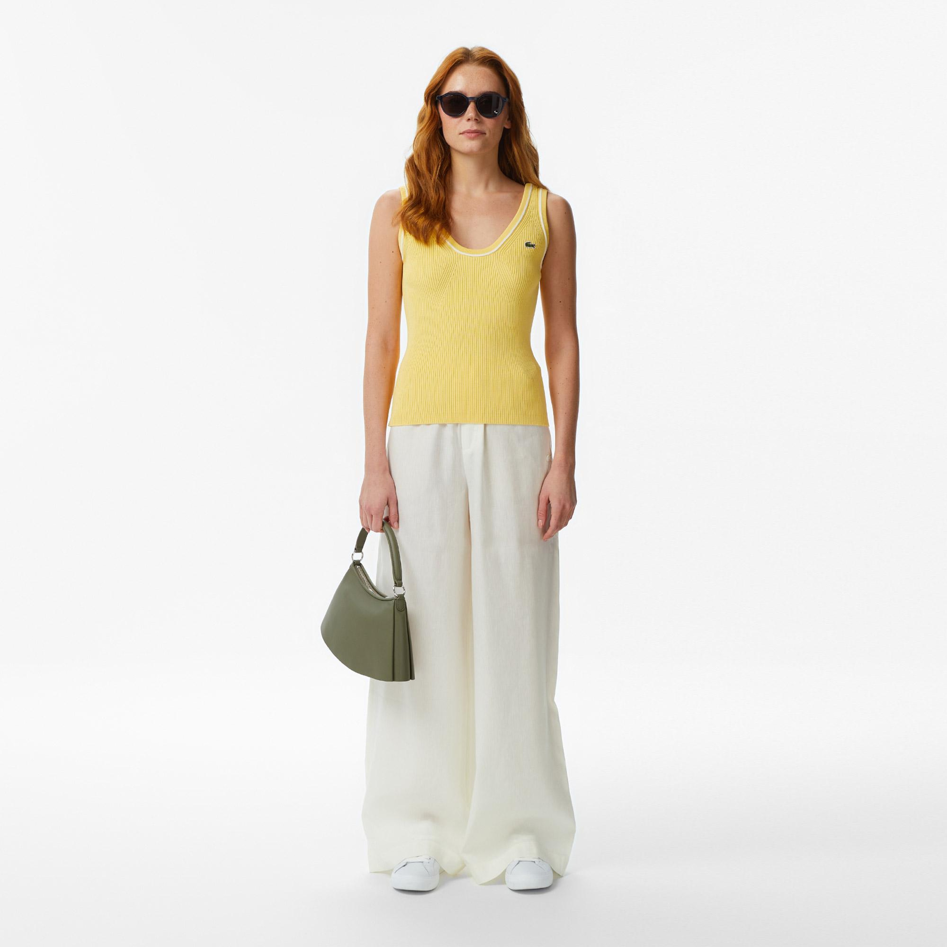 Lacoste Kadın Relaxed Fit Krem Pantolon