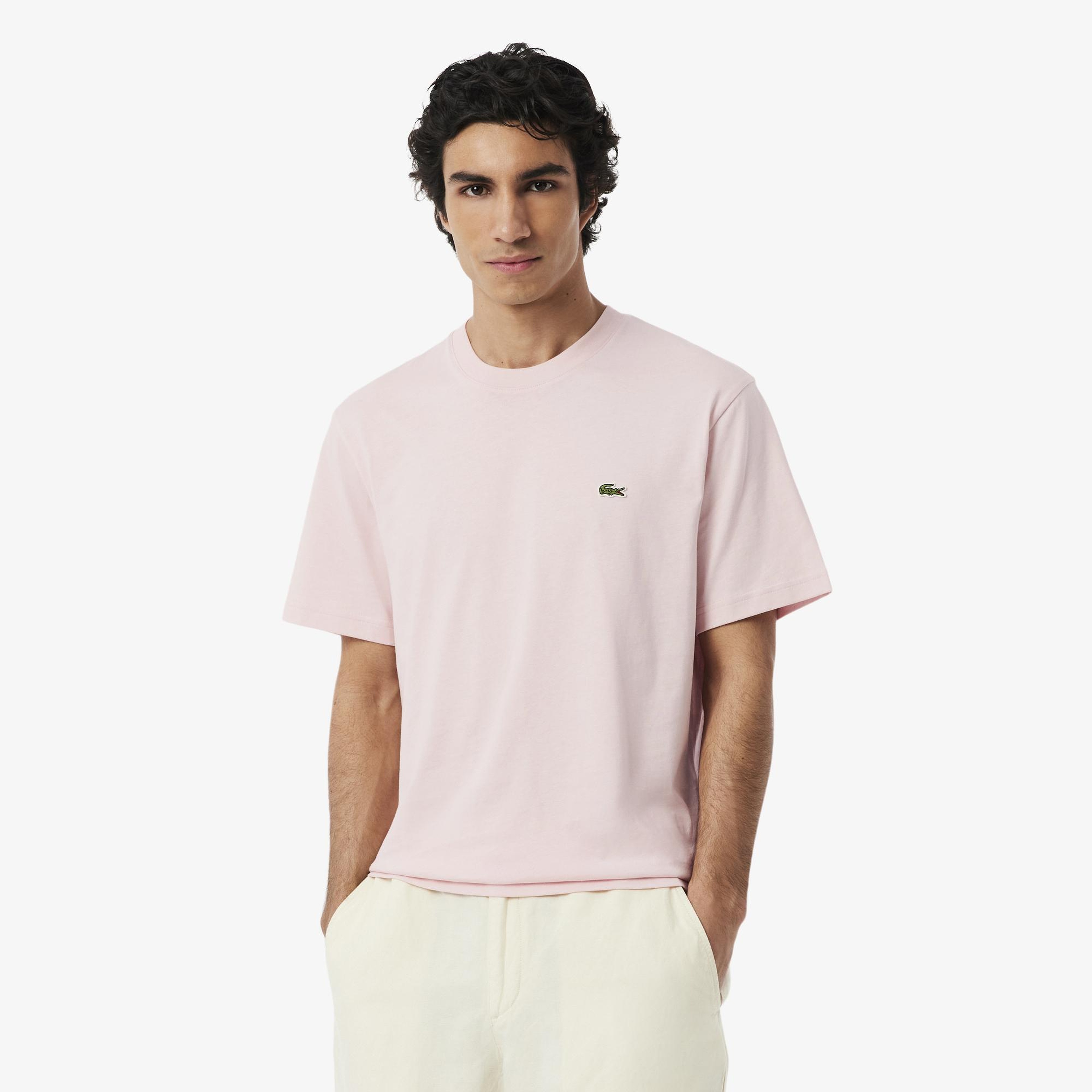 Lacoste Erkek Classic Fit Bisiklet Yaka Pembe T-Shirt
