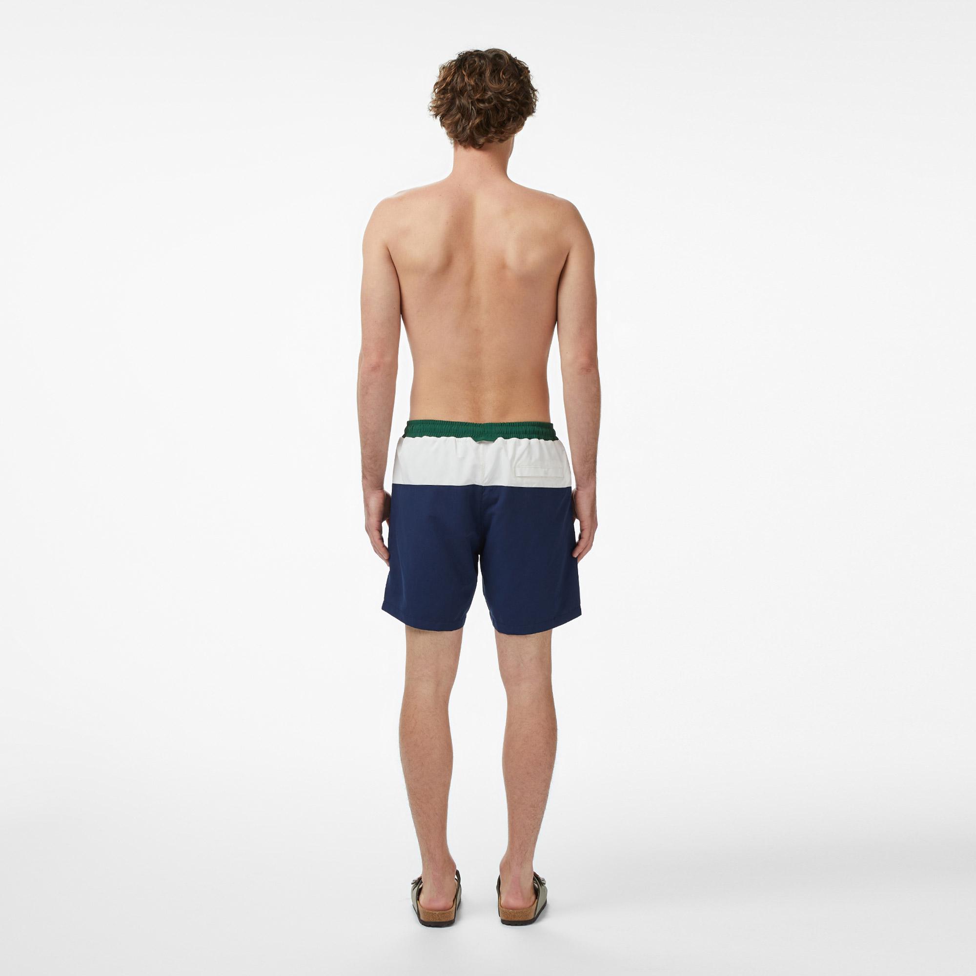 Lacoste Erkek Regular Fit Renk Bloklu Lacivert Deniz Şortu