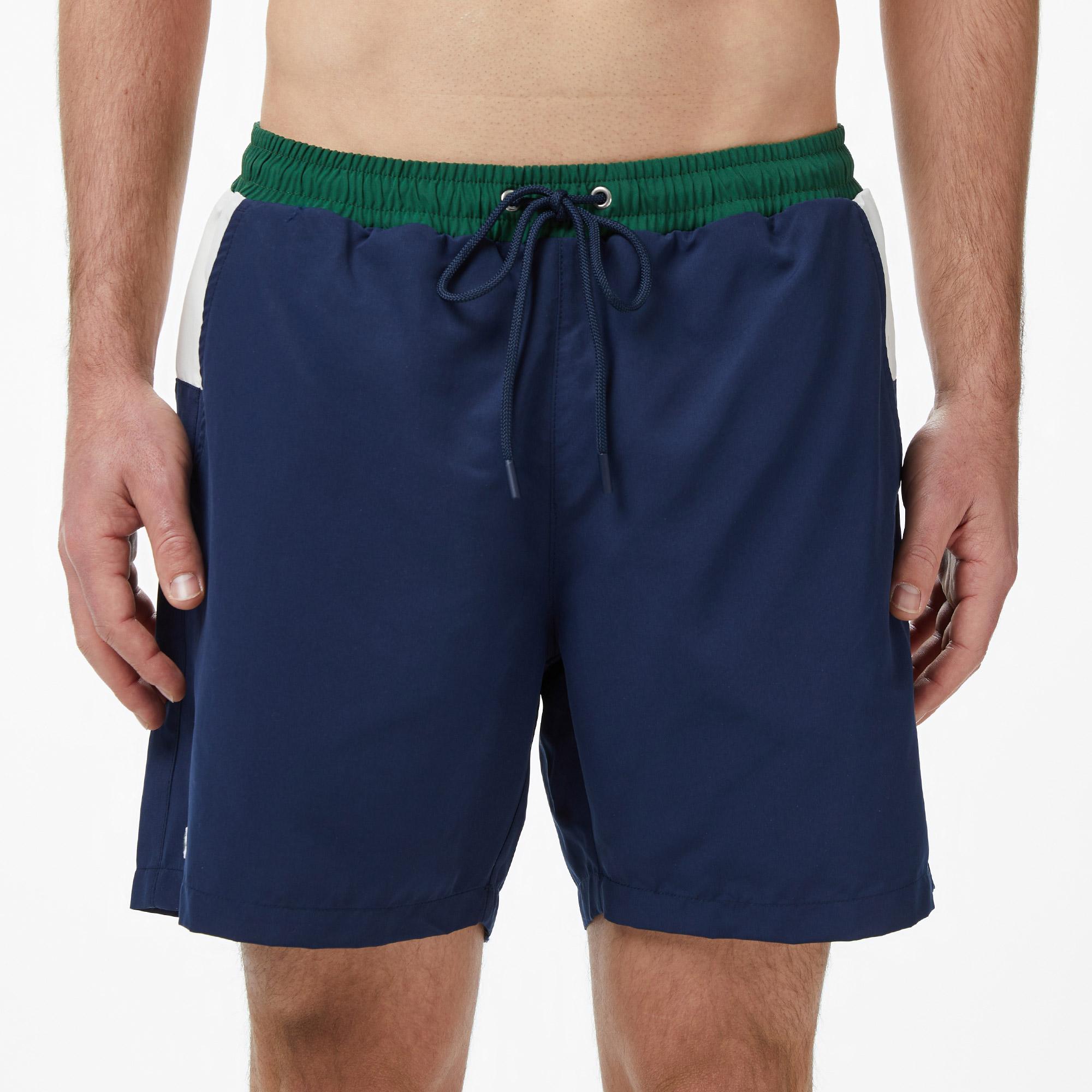 Lacoste Erkek Regular Fit Renk Bloklu Lacivert Deniz Şortu