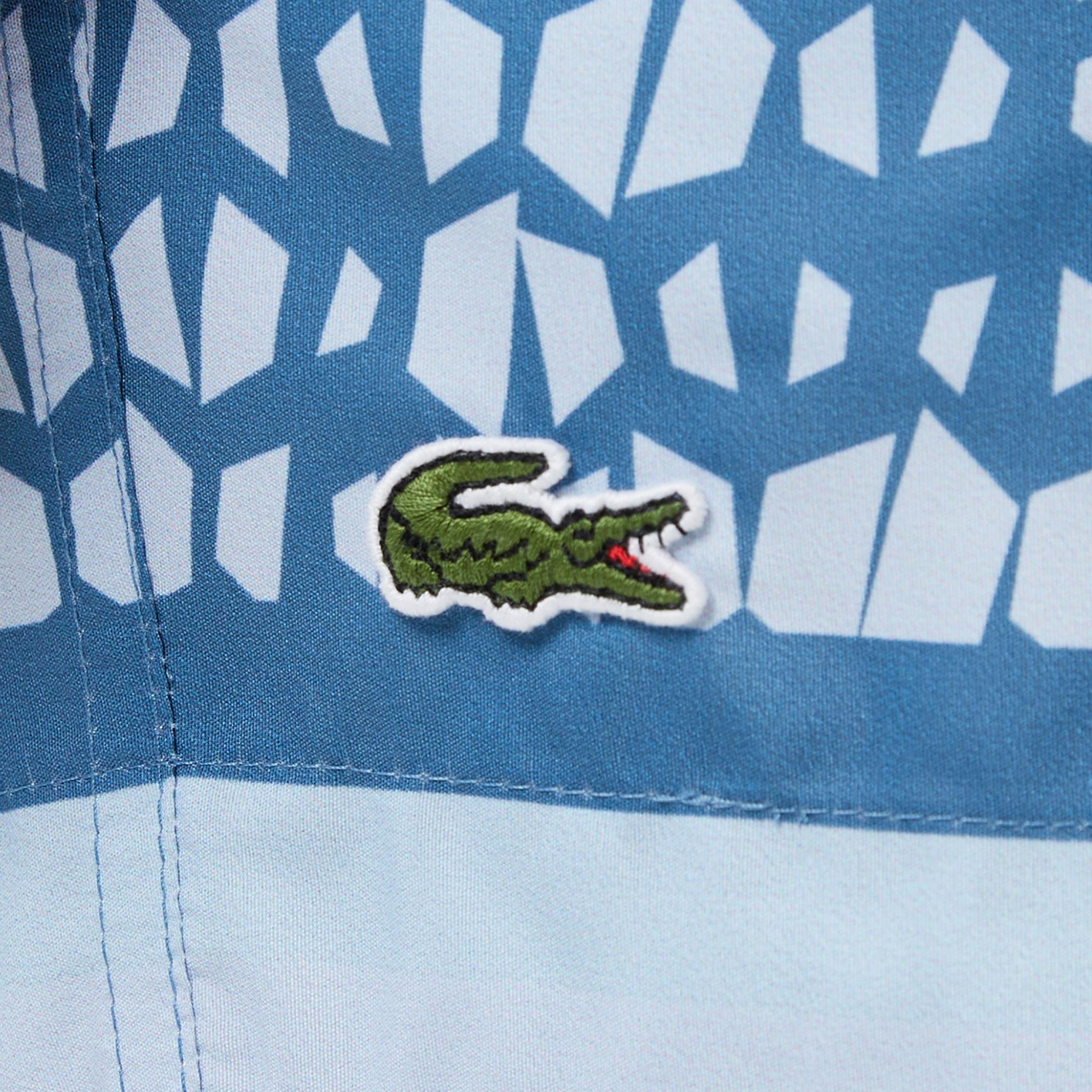 Lacoste Erkek Regular Fit Desenli Mavi Deniz Şortu