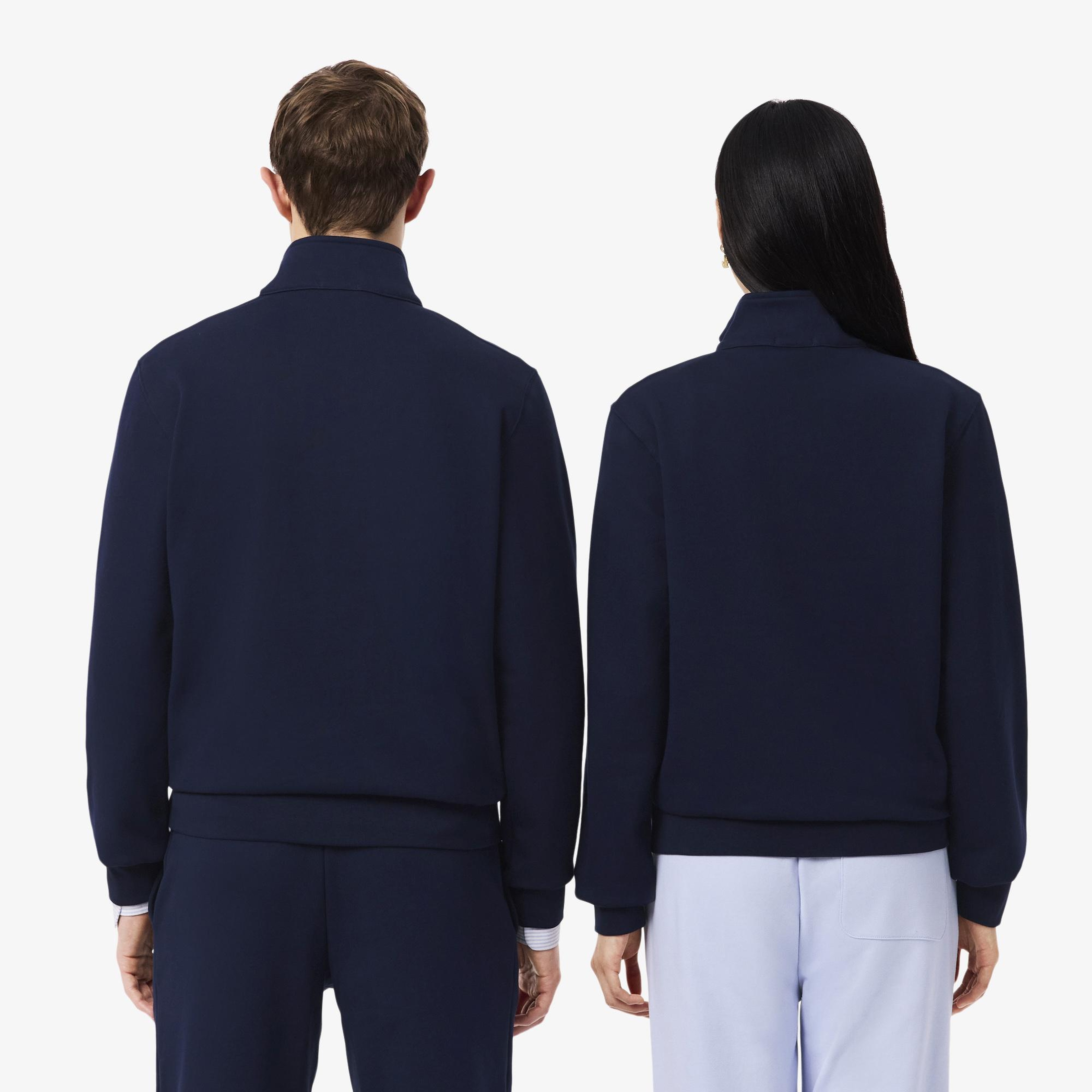 Lacoste Unisex Classic Fit Yarım Fermuarlı Lacivert Sweatshirt