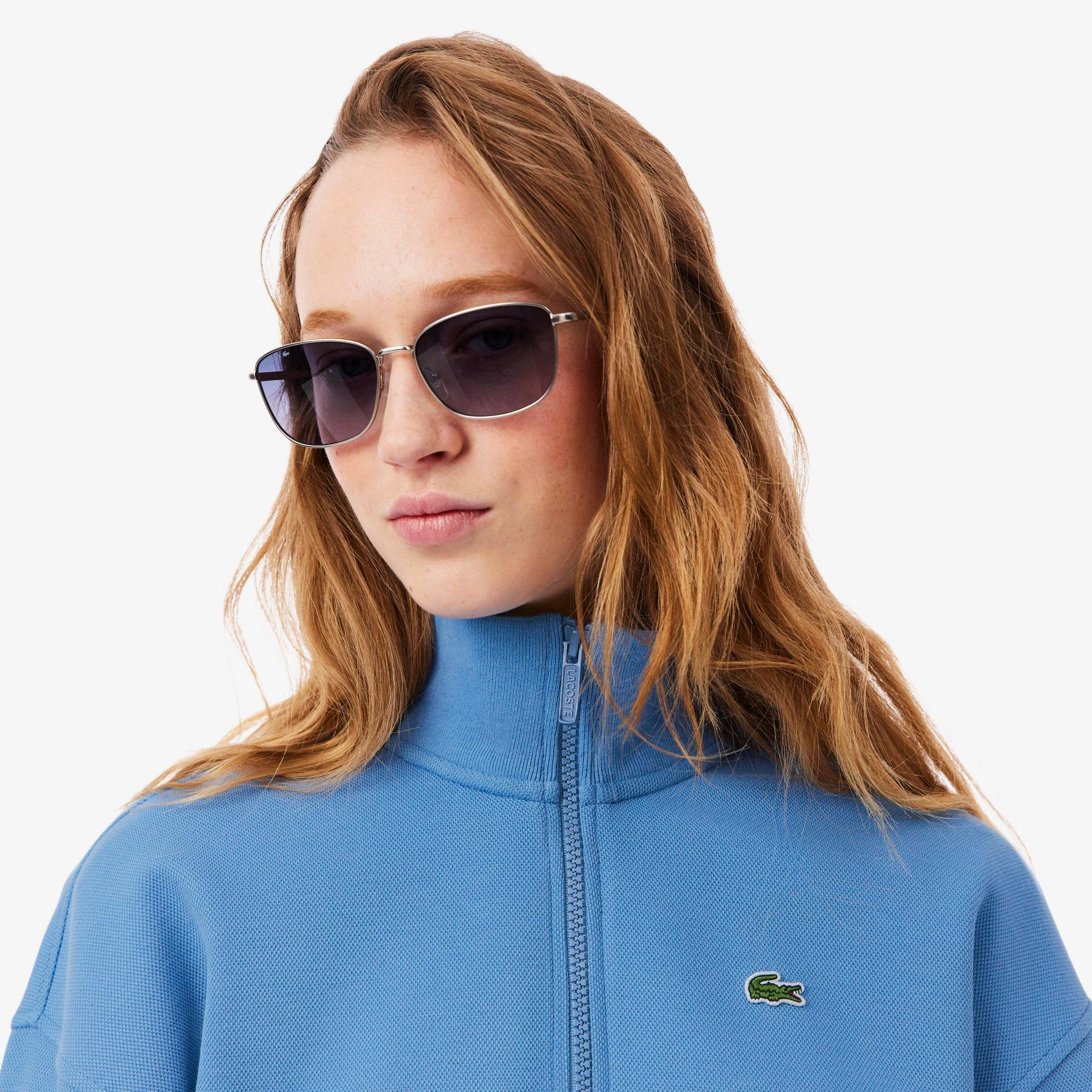 Lacoste Kadın Relaxed Fit Yarım Fermuarlı Mavi Sweatshirt