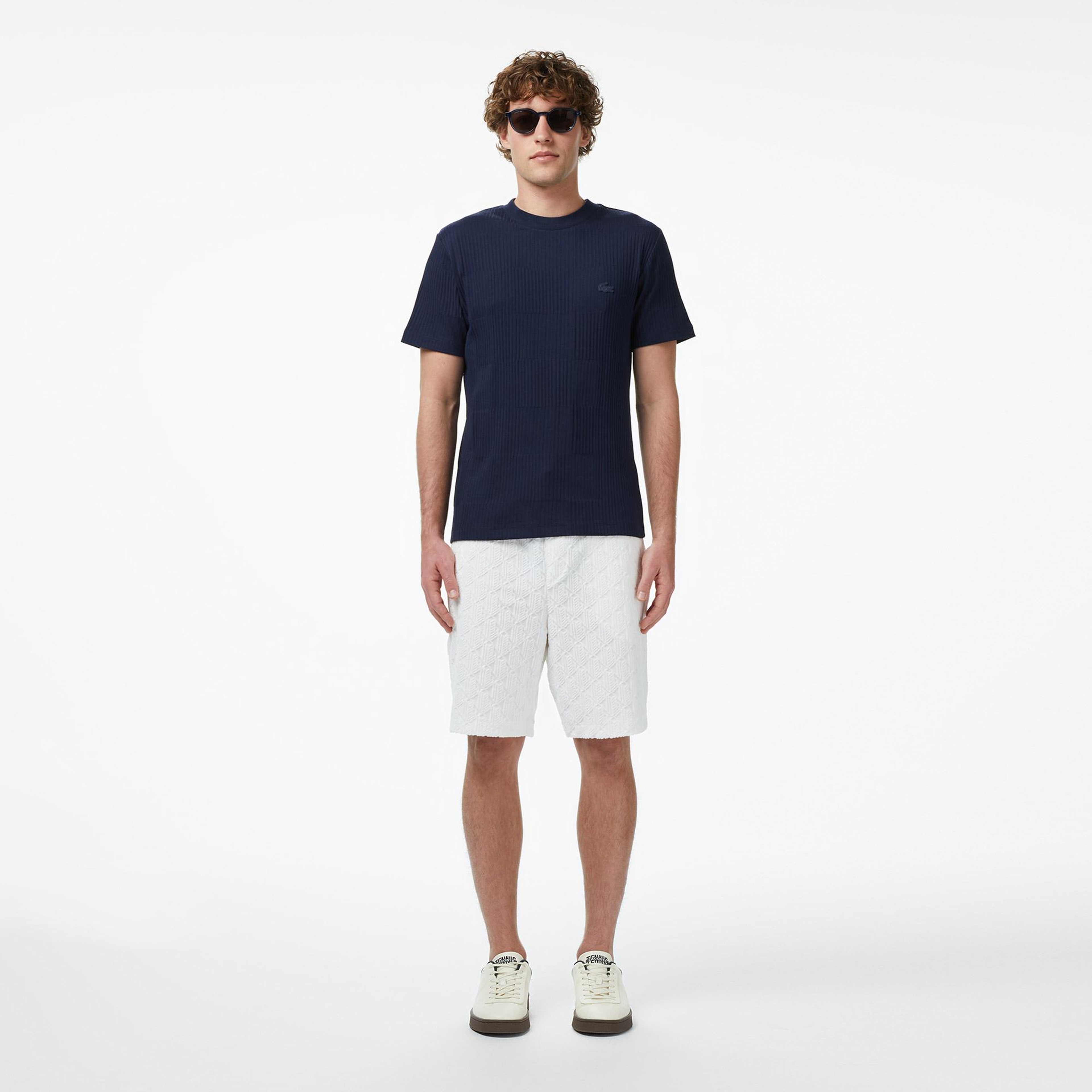 Lacoste Erkek Relaxed Fit Monogram Beyaz Bermuda Şort