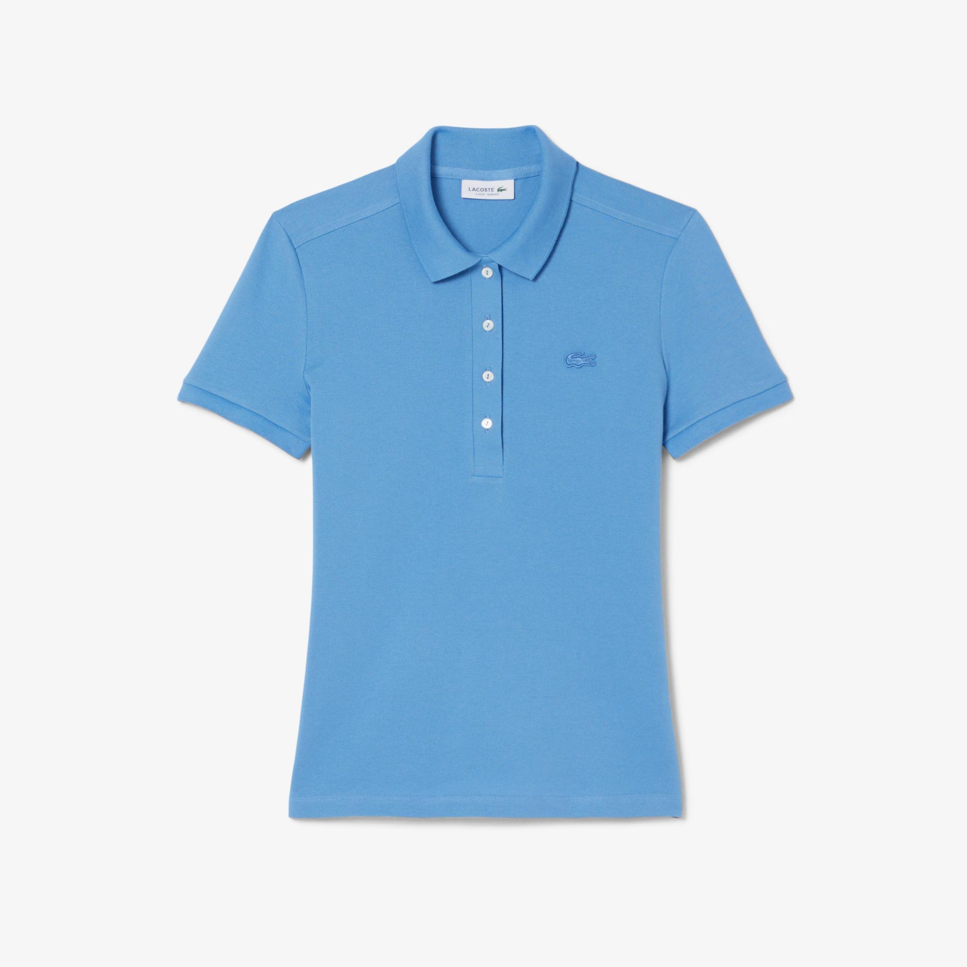 Lacoste L.12.D Kadın Slim Fit Mavi Polo