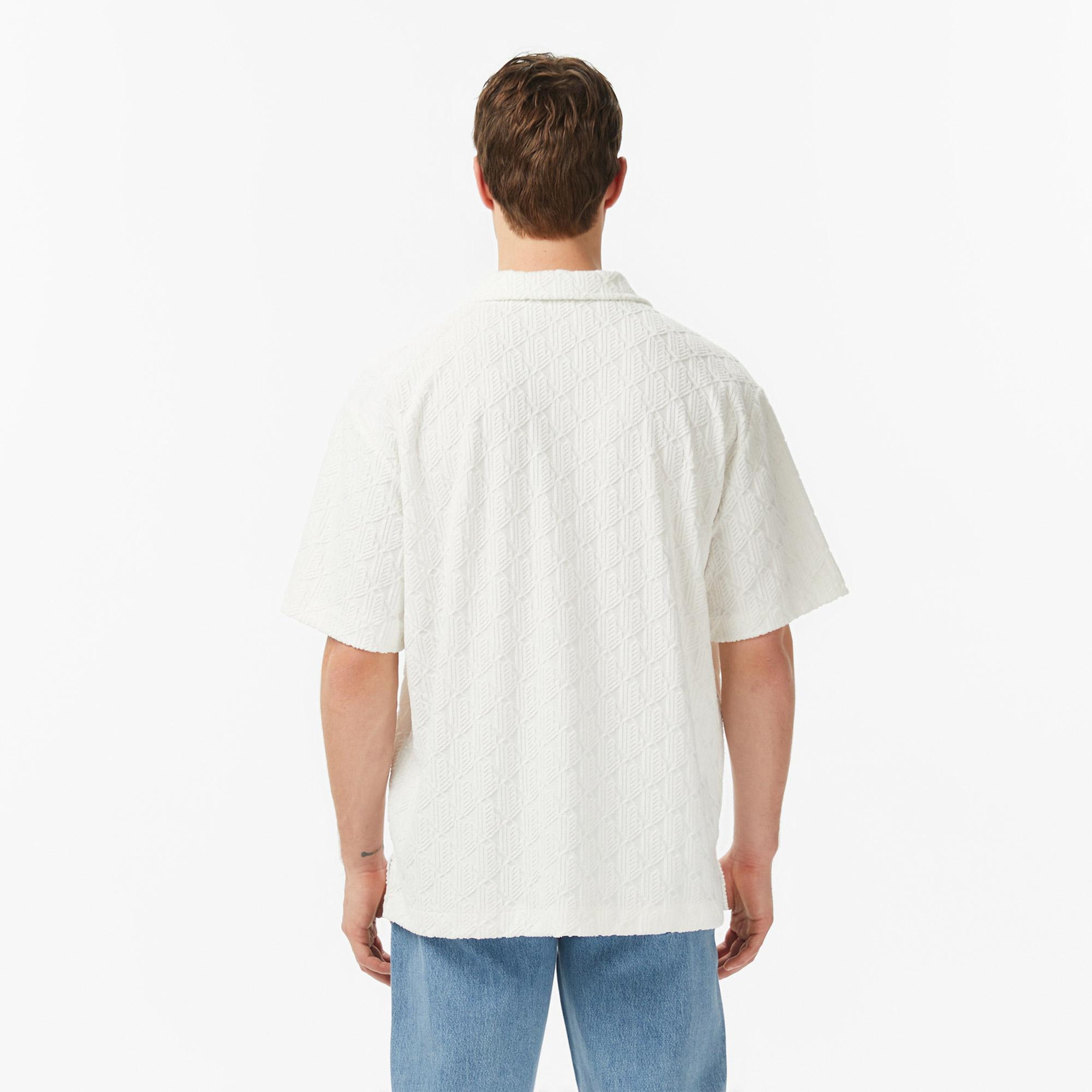 Lacoste Erkek Relaxed Fit Kısa Kollu Lacivert Gömlek