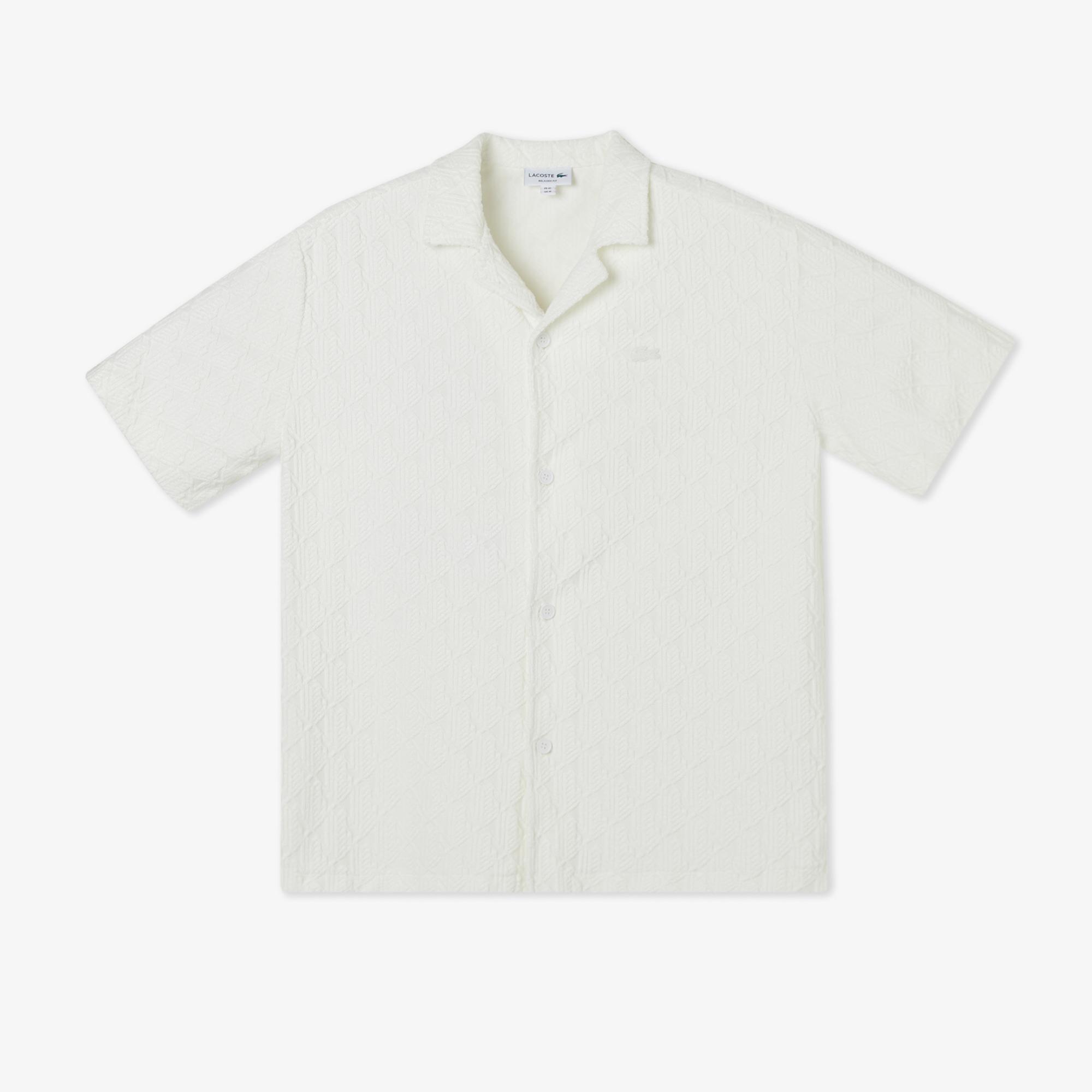 Lacoste Erkek Relaxed Fit Kısa Kollu Lacivert Gömlek