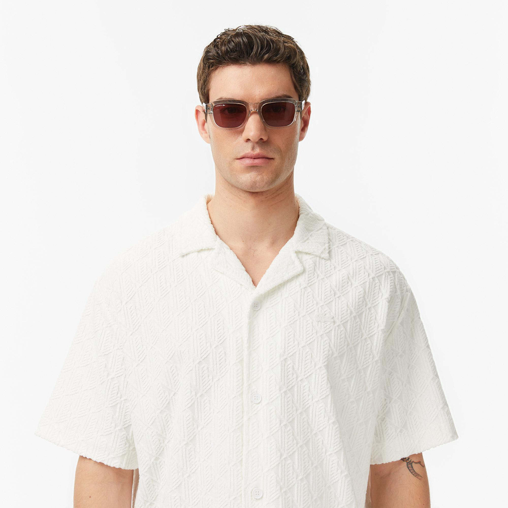 Lacoste Erkek Relaxed Fit Kısa Kollu Lacivert Gömlek