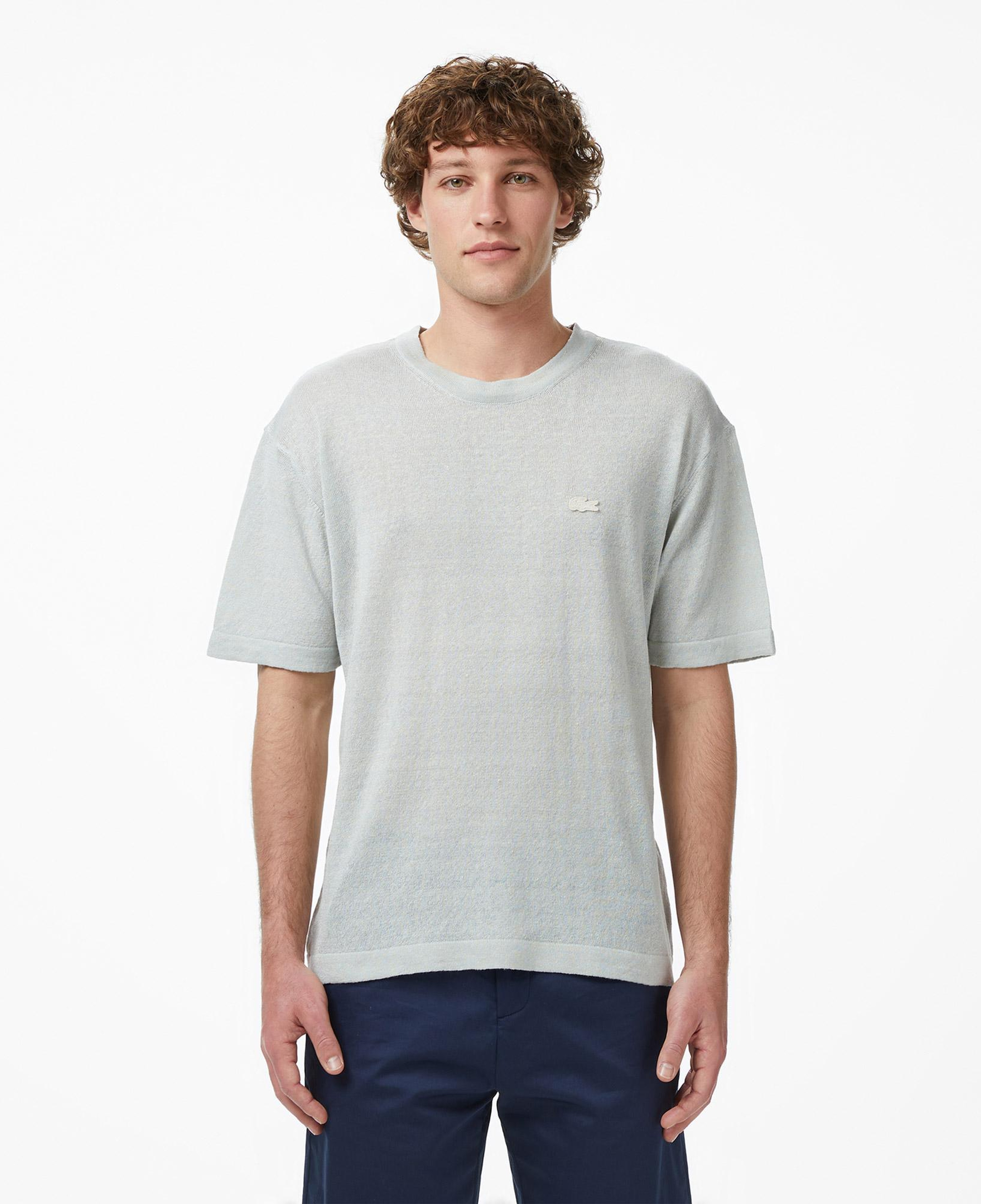 Lacoste Erkek Classic Fit Kısa Kollu Bisiklet Yaka Keten Bej Triko