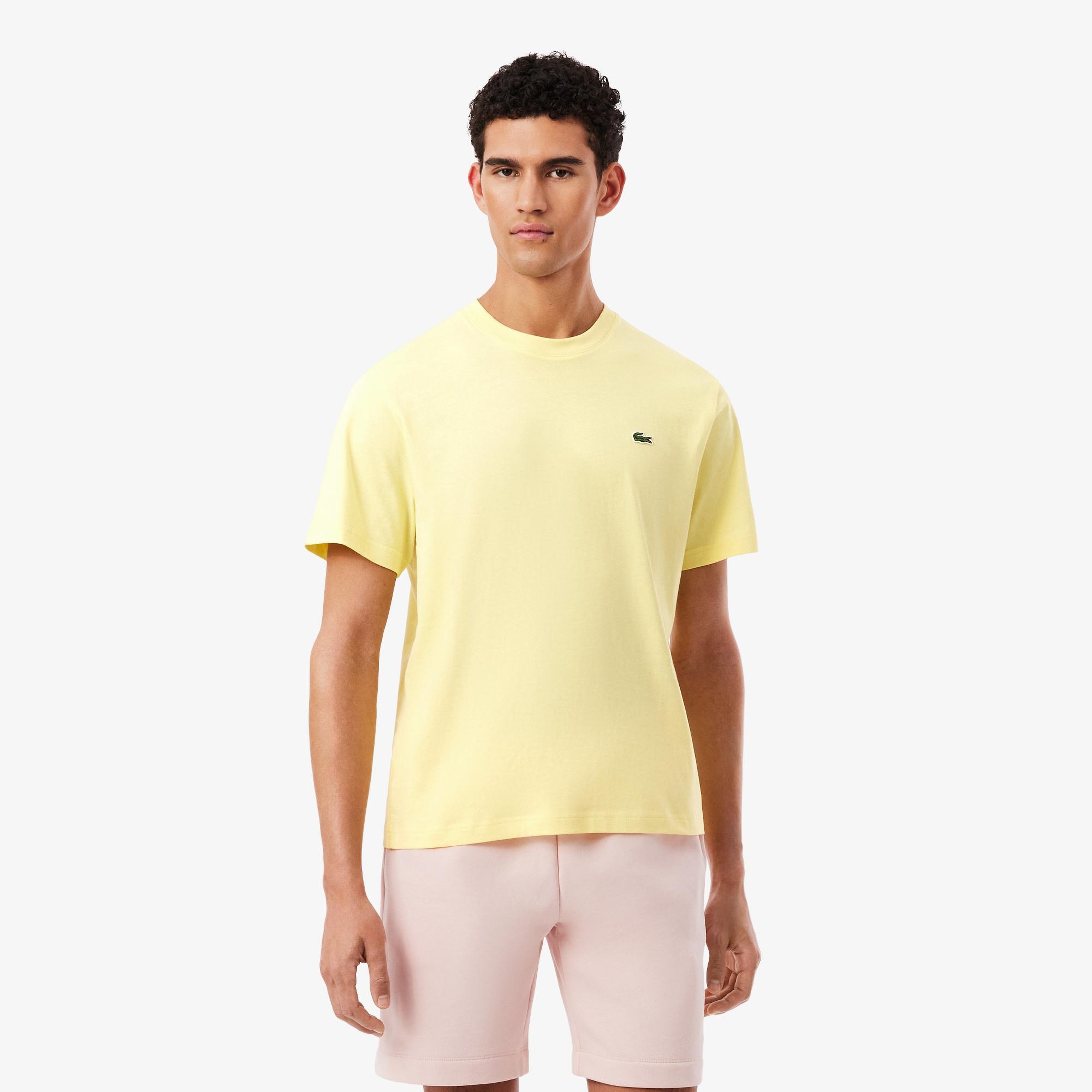 Lacoste Erkek Classic Fit Bisiklet Yaka Sarı T-Shirt