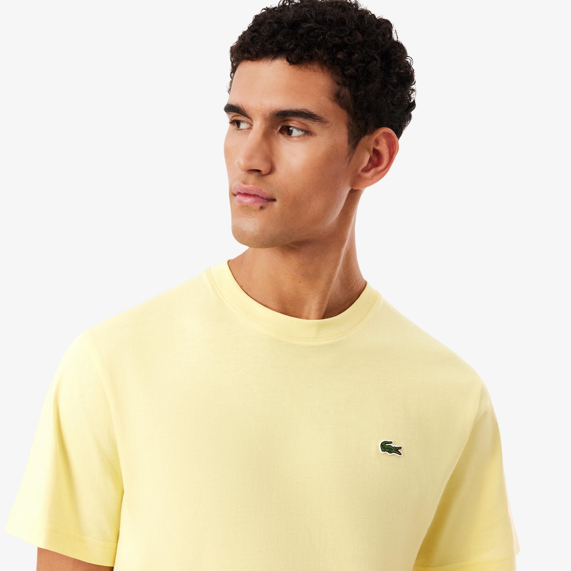 Lacoste Erkek Classic Fit Bisiklet Yaka Sarı T-Shirt