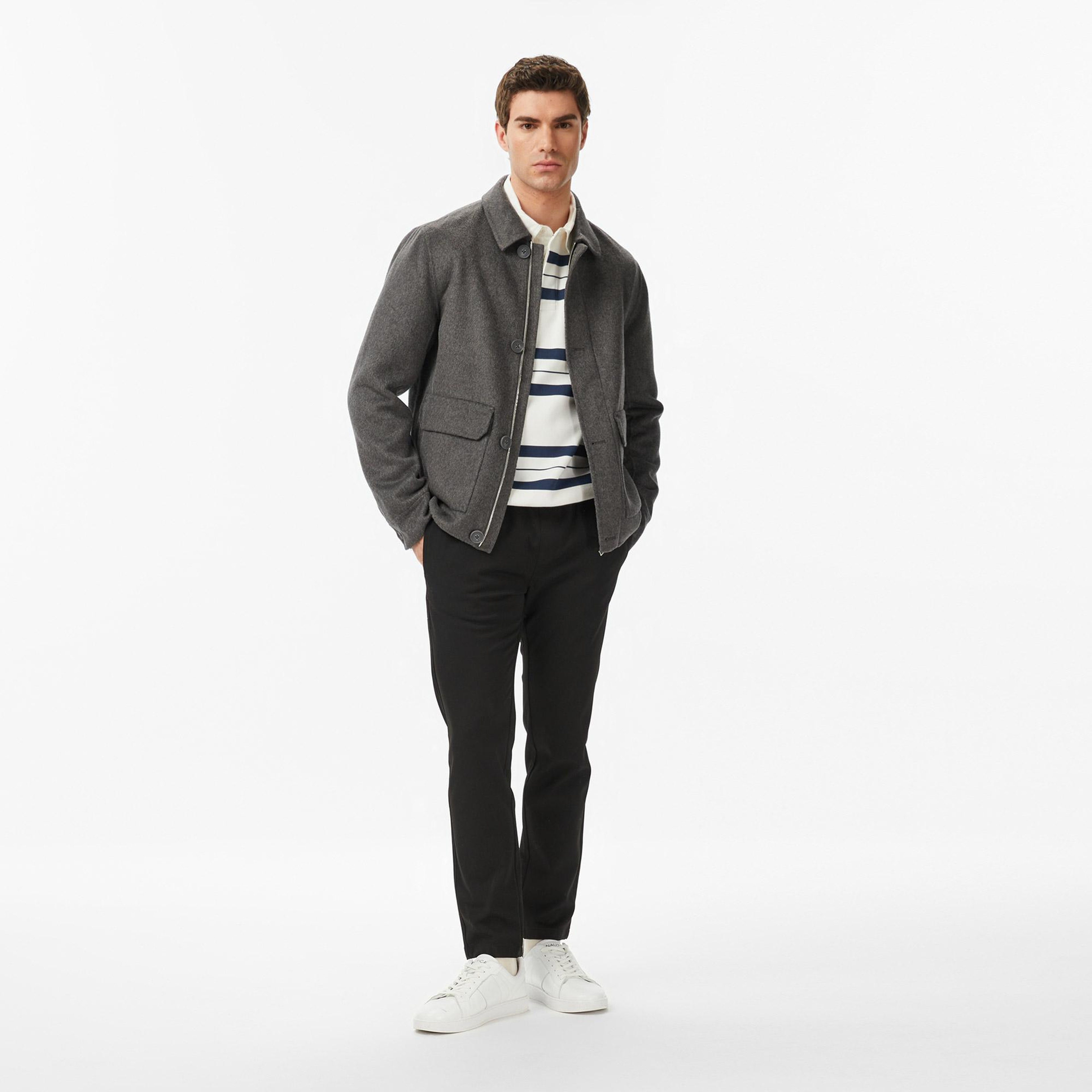 Nautica Erkek Gri Regular Fit Kaşe Ceket