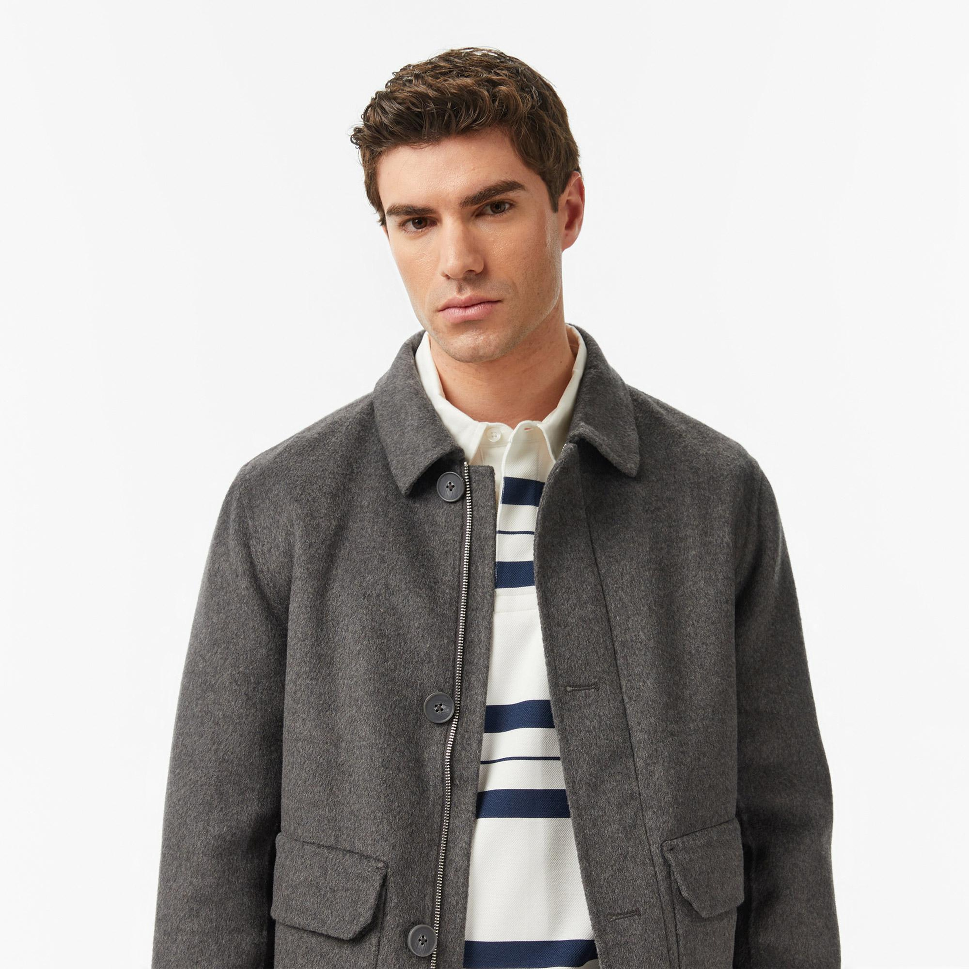 Nautica Erkek Gri Regular Fit Kaşe Ceket