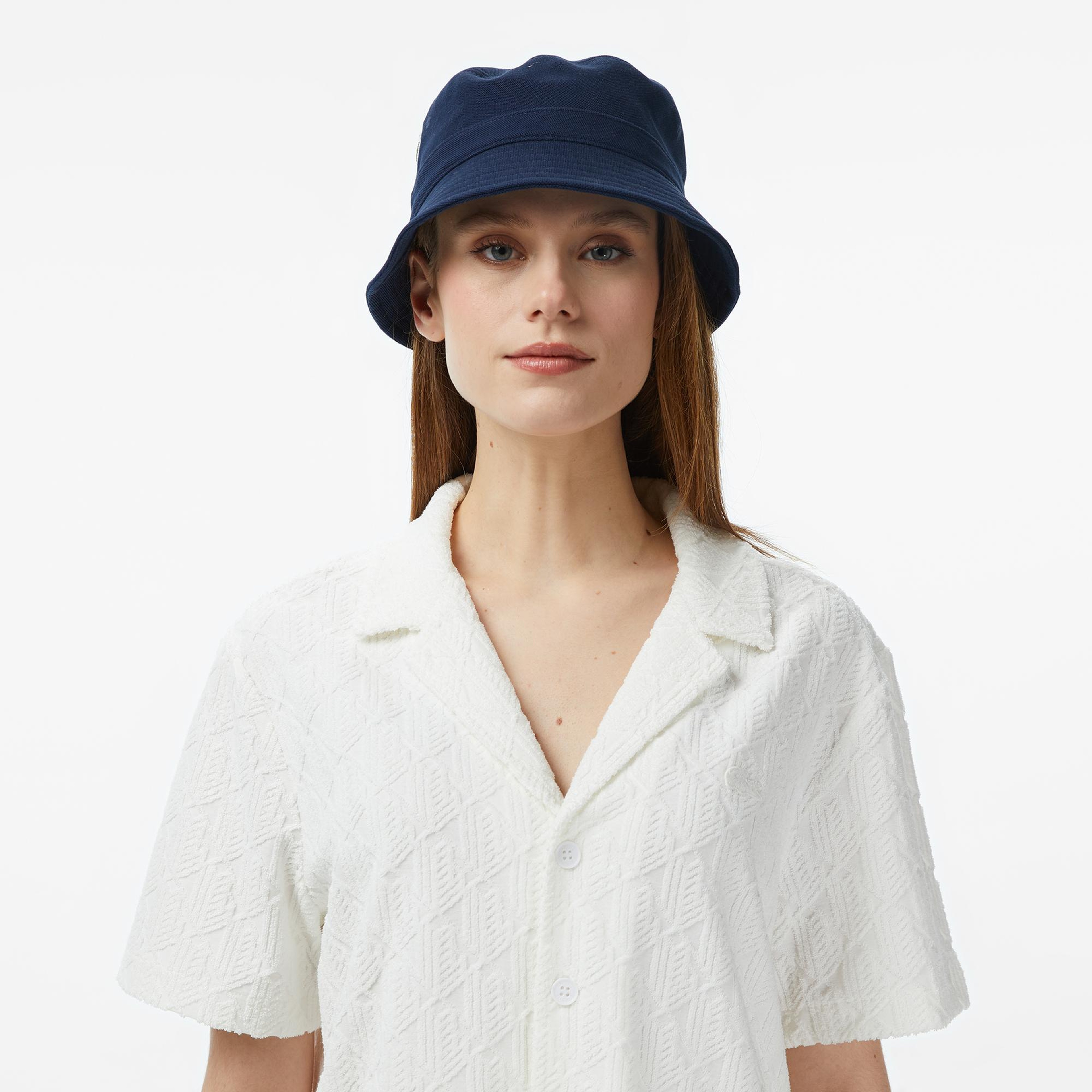 Lacoste Kadın Regular Fit Kısa Kollu Monogram Beyaz Gömlek