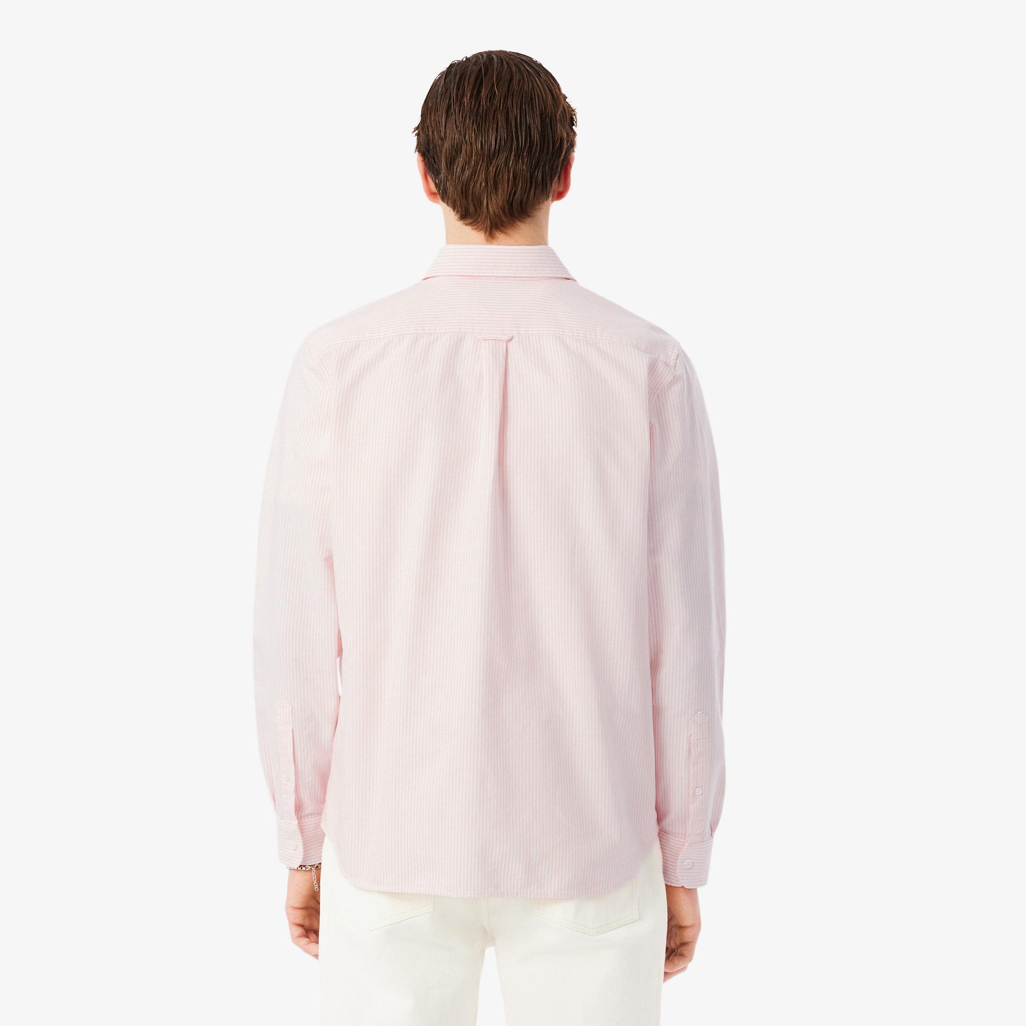 Lacoste Erkek Regular Fit Çizgili Pembe Gömlek