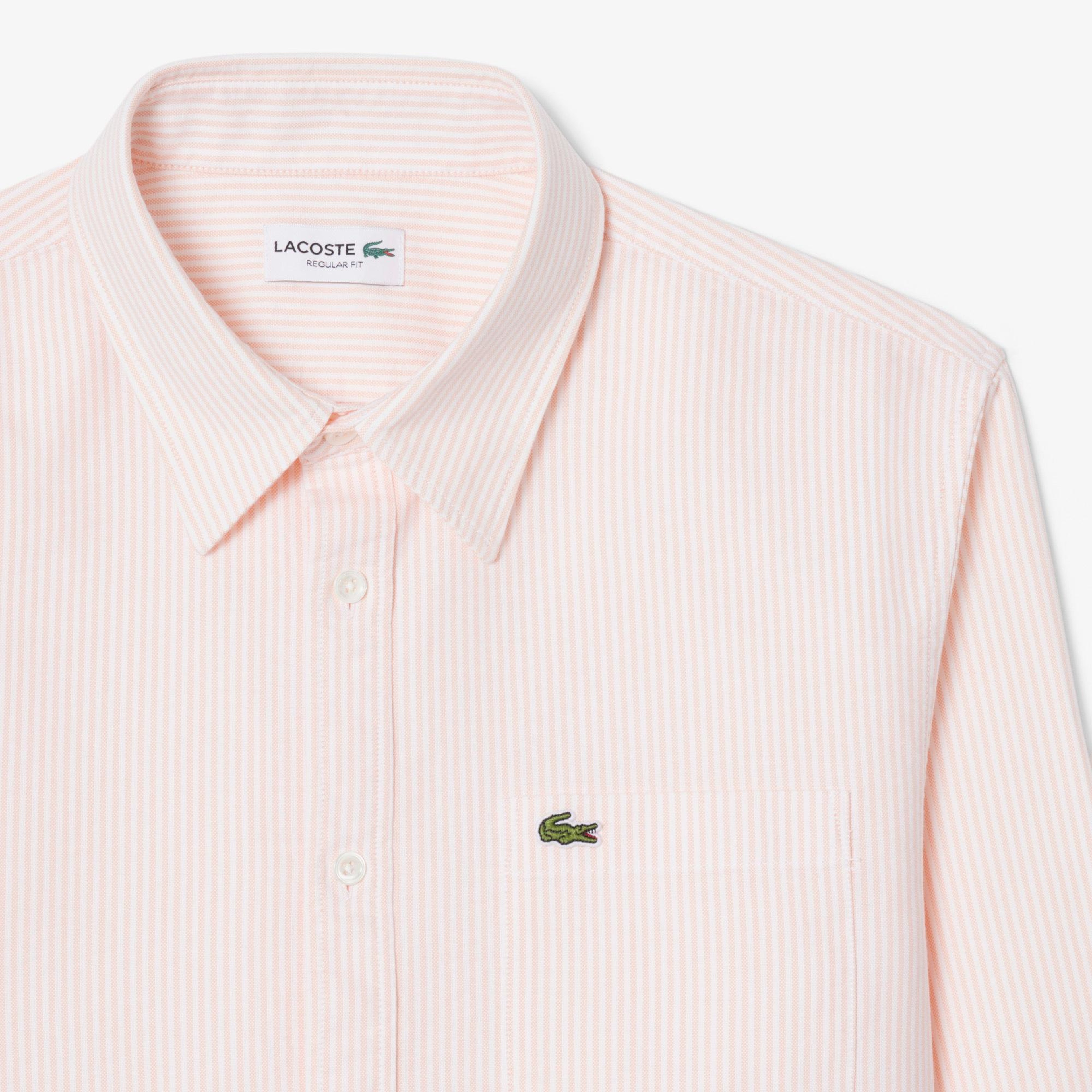 Lacoste Erkek Regular Fit Çizgili Pembe Gömlek